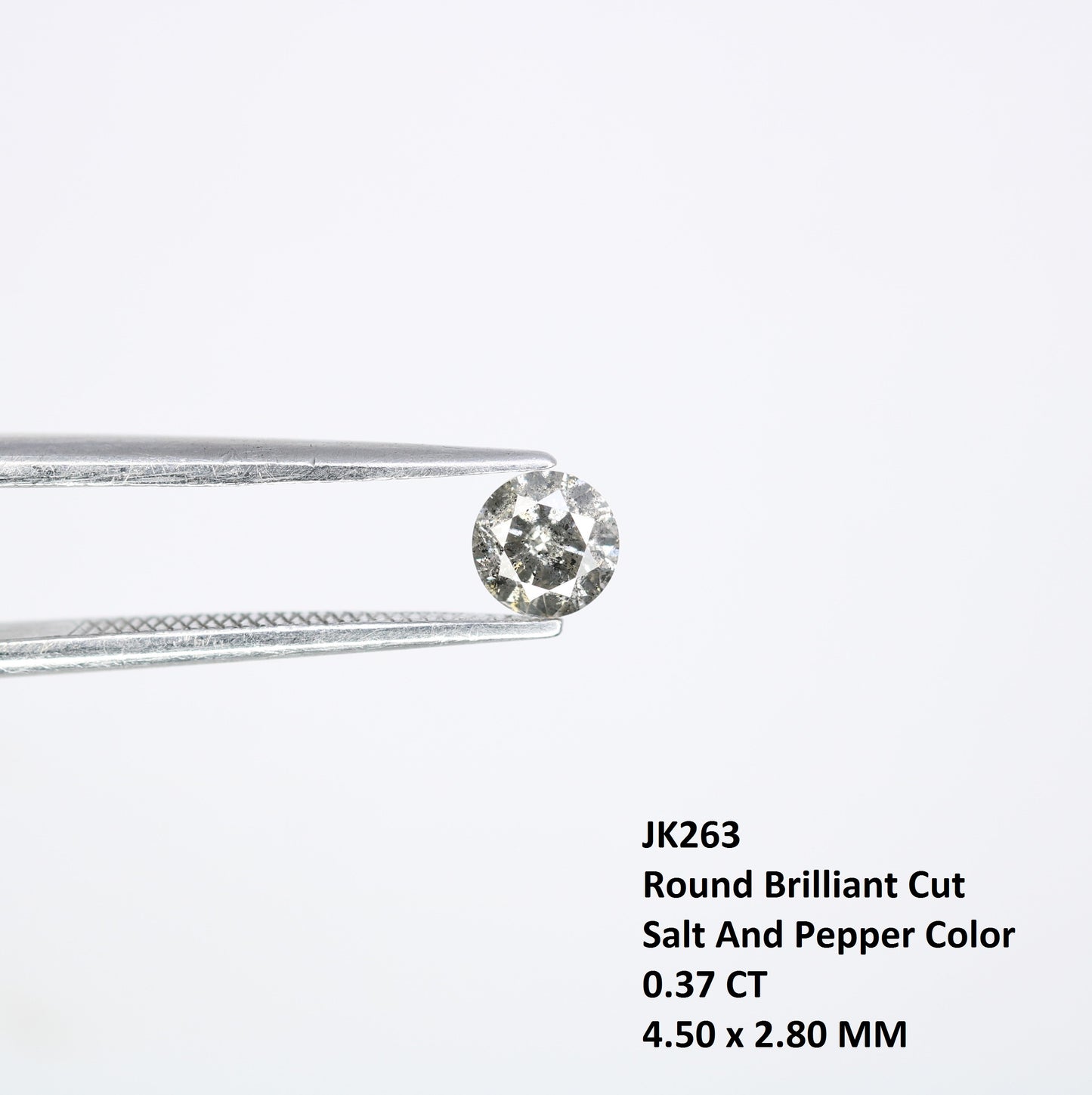 Unique 0.37 CT Salt & Pepper Round Brilliant Cut Diamond | Perfect for Engagement Rings - JayKrishna Diamond