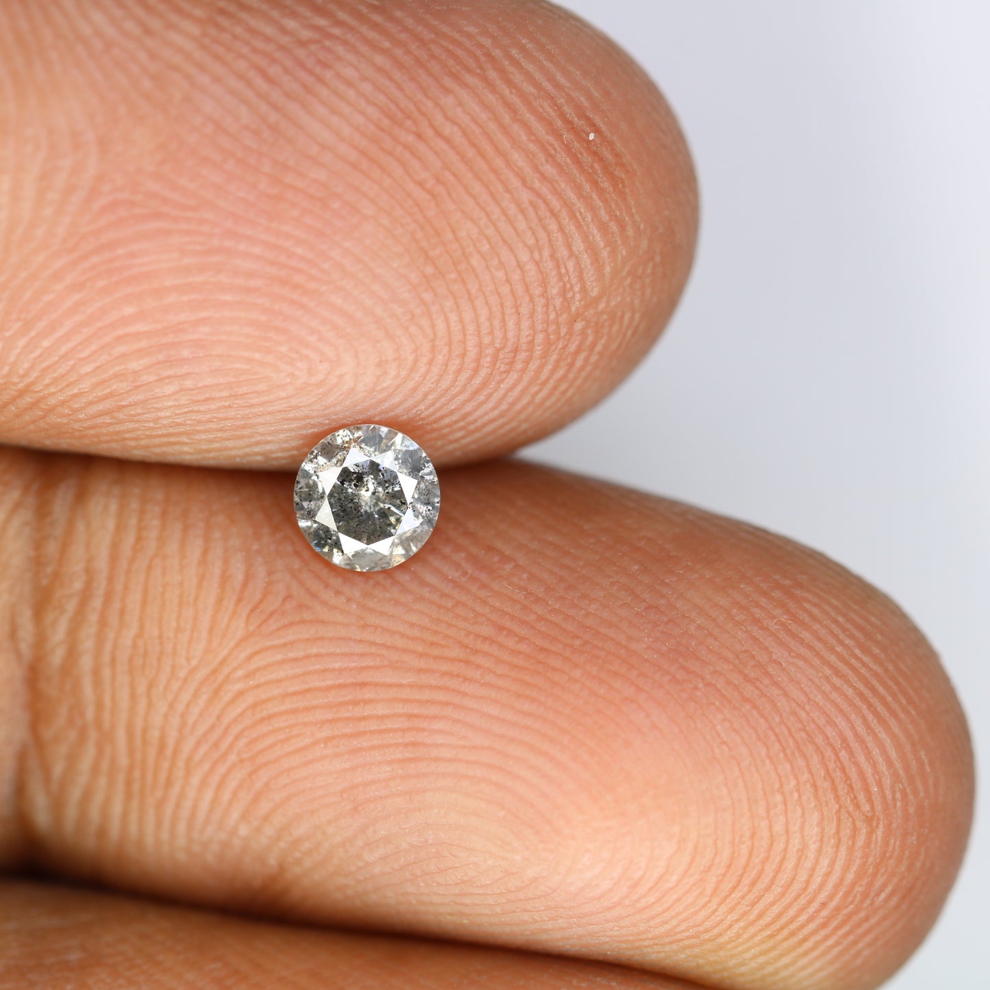 Unique 0.37 CT Salt & Pepper Round Brilliant Cut Diamond | Perfect for Engagement Rings - JayKrishna Diamond