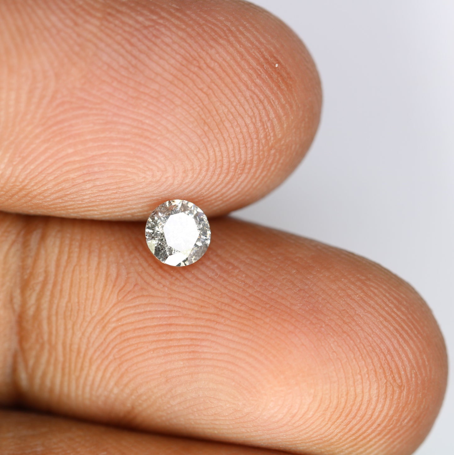 Unique 0.37 CT Salt & Pepper Round Brilliant Cut Diamond | Perfect for Engagement Rings - JayKrishna Diamond