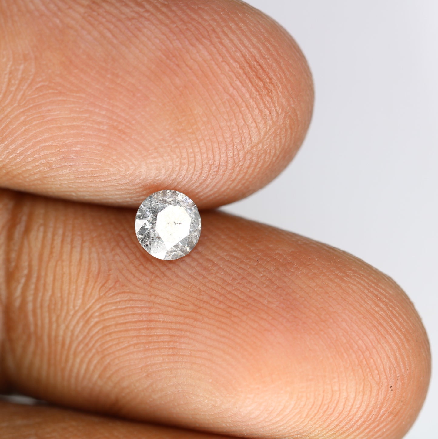 0.42 CT Salt and Pepper Round Brilliant Cut Diamond for Engagement Ring and Unique Bridal Jewelry - JayKrishna Diamond