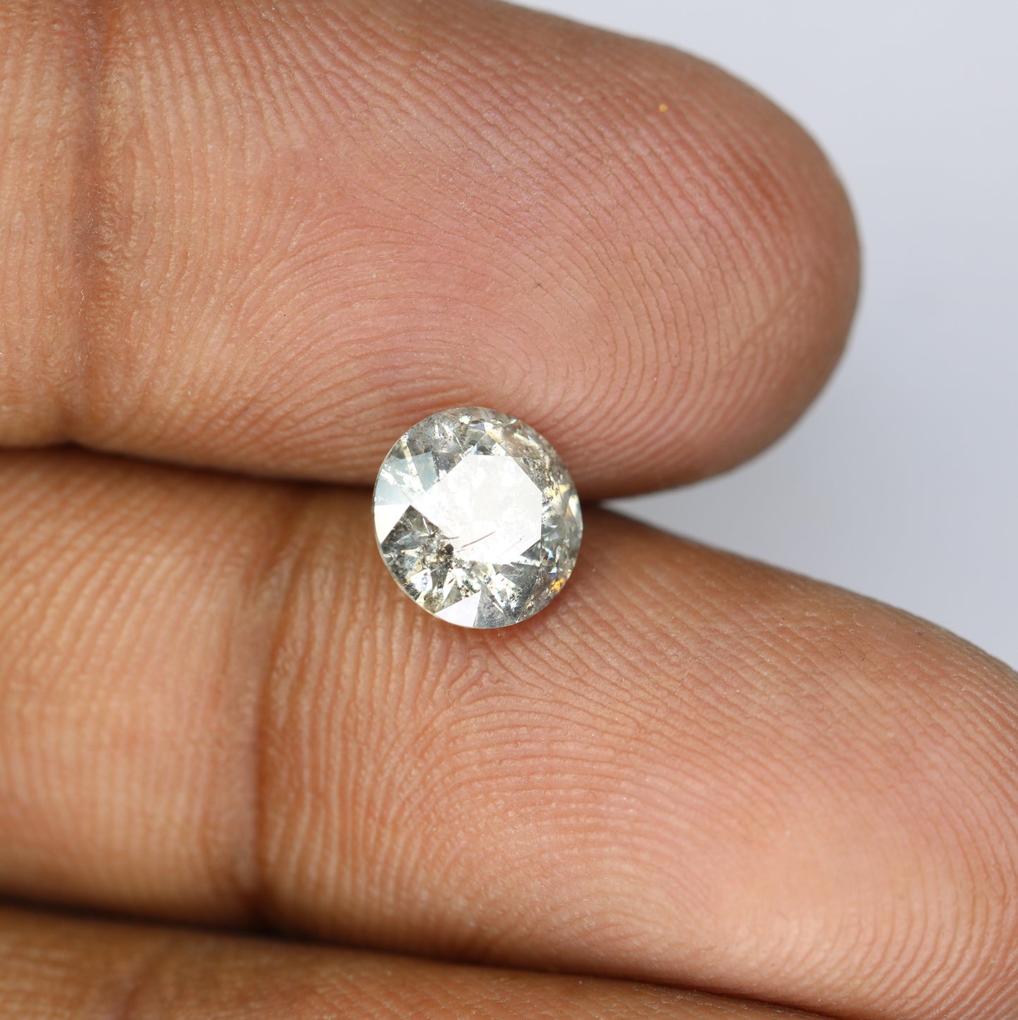 1.52 Carat Natural Loose Salt And Pepper Round Brilliant Cut Diamond - JayKrishna Diamond