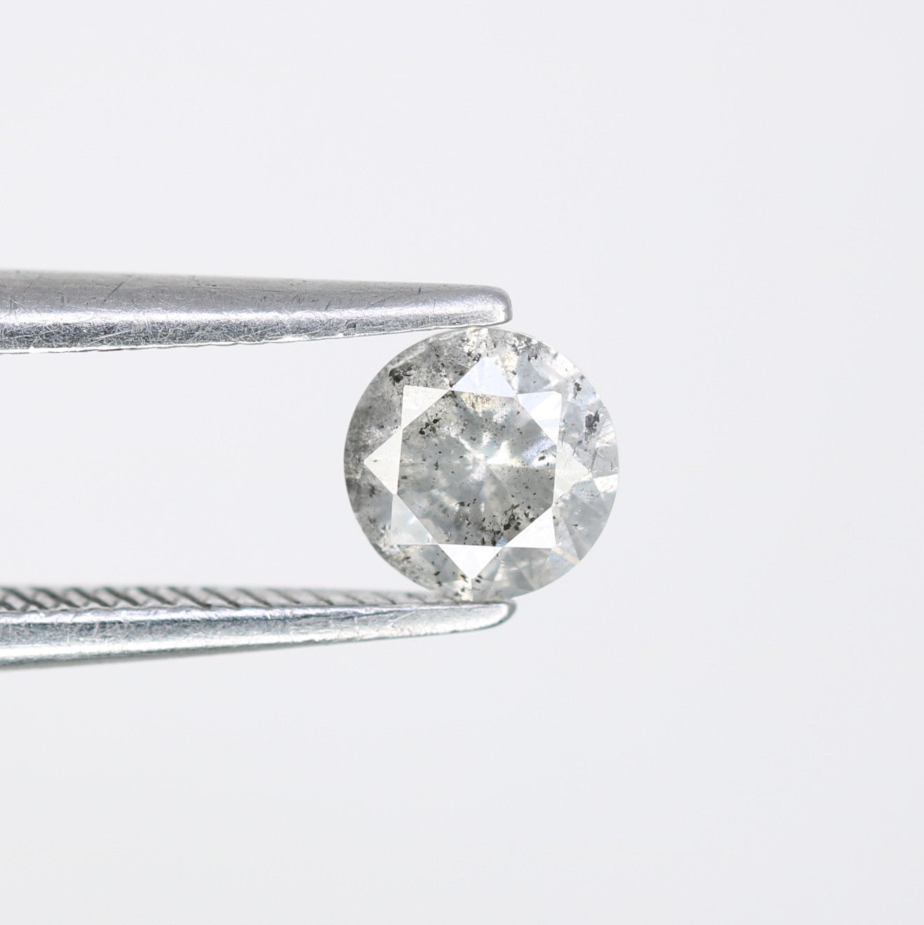 0.43 CT Natural Salt and Pepper 4.70 x 2.90 MM Round Brilliant Cut Diamond for Engagement Ring and Artisan Jewelry Design - JayKrishna Diamond