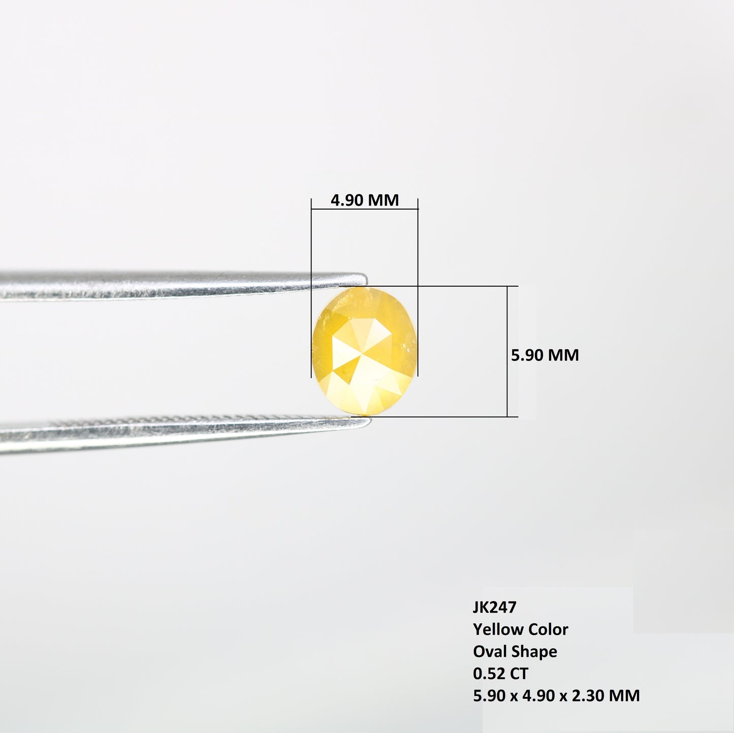 0.52 CT 5.90 MM Fancy Yellow Oval Shape Natural Diamond For Promise Ring - JayKrishna Diamond