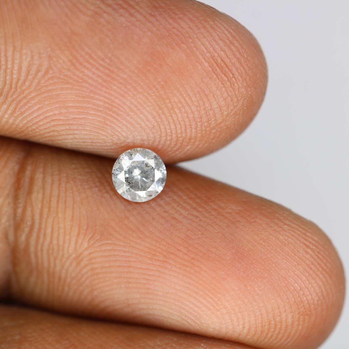 0.43 CT Natural Salt and Pepper 4.70 x 2.90 MM Round Brilliant Cut Diamond for Engagement Ring and Artisan Jewelry Design - JayKrishna Diamond