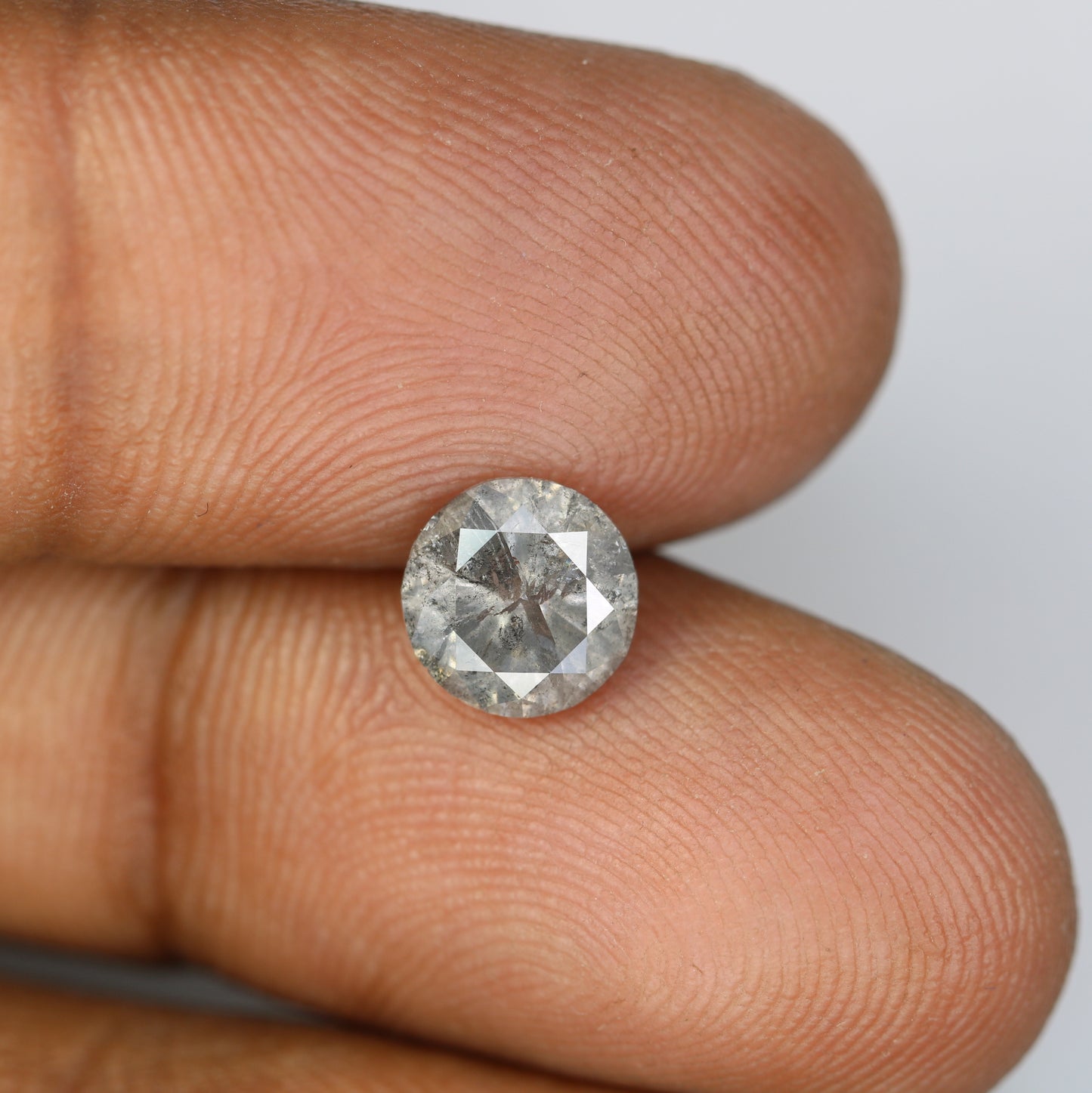 Salt And Pepper Diamond Ring 1.65 Carat Round Brilliant Cut Diamond - JayKrishna Diamond