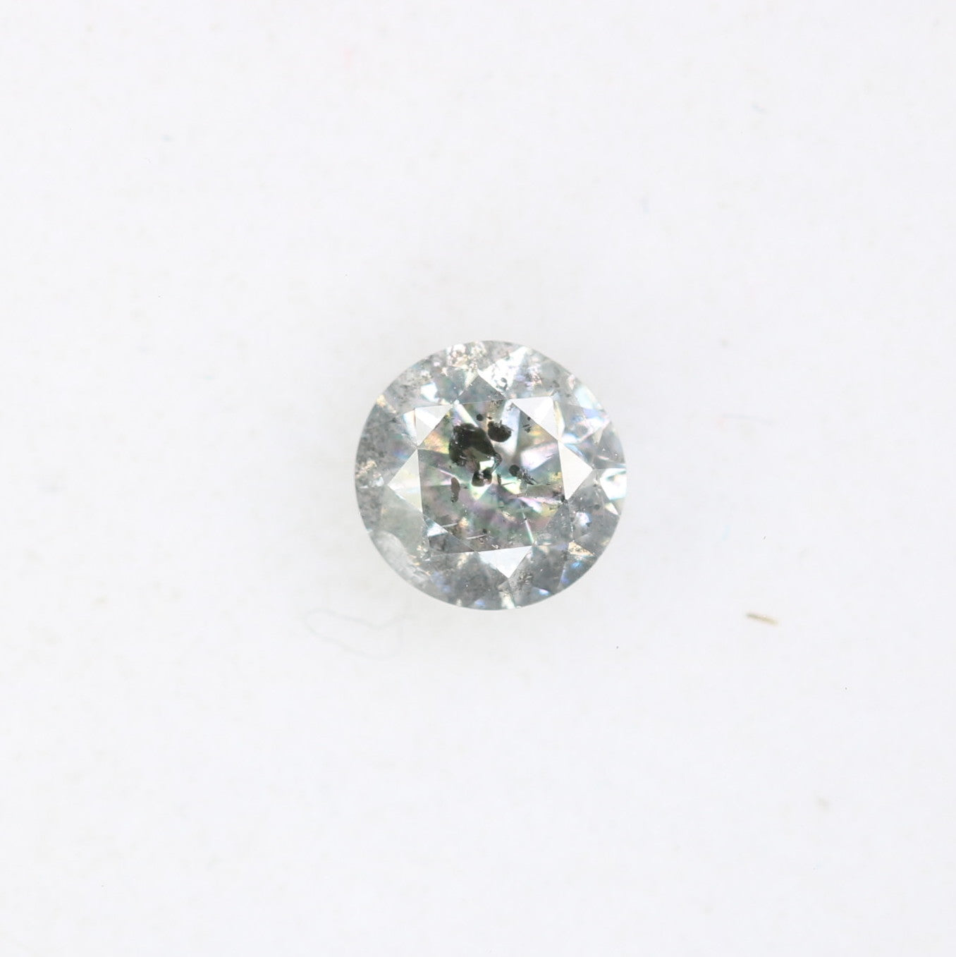 0.44 CT Salt and Pepper Round Brilliant Cut Diamond for Engagement Ring and Custom Artisan Jewelry Design - JayKrishna Diamond