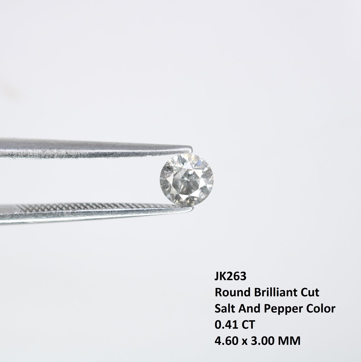 0.41 CT Salt and Pepper Round Brilliant Cut Loose Diamond for Engagement Ring and Fine Jewelry - JayKrishna Diamond