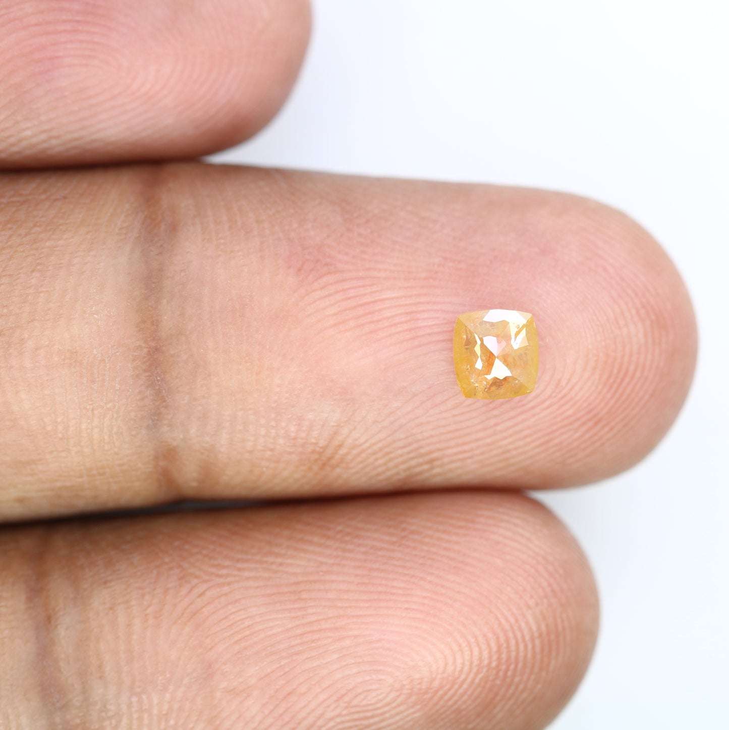 0.48 CT Unique Peach Color 4.70 MM Polished Cushion Shape Diamond For Designer Jewelry - JayKrishna Diamond