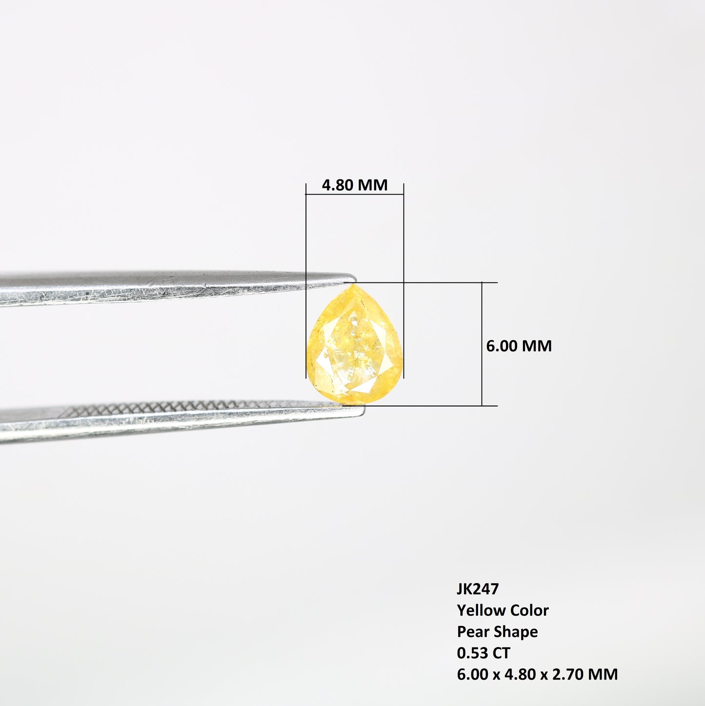 0.53 CT Fancy Yellow Pear Shape 6.00 MM Diamond For Engagement Ring - JayKrishna Diamond