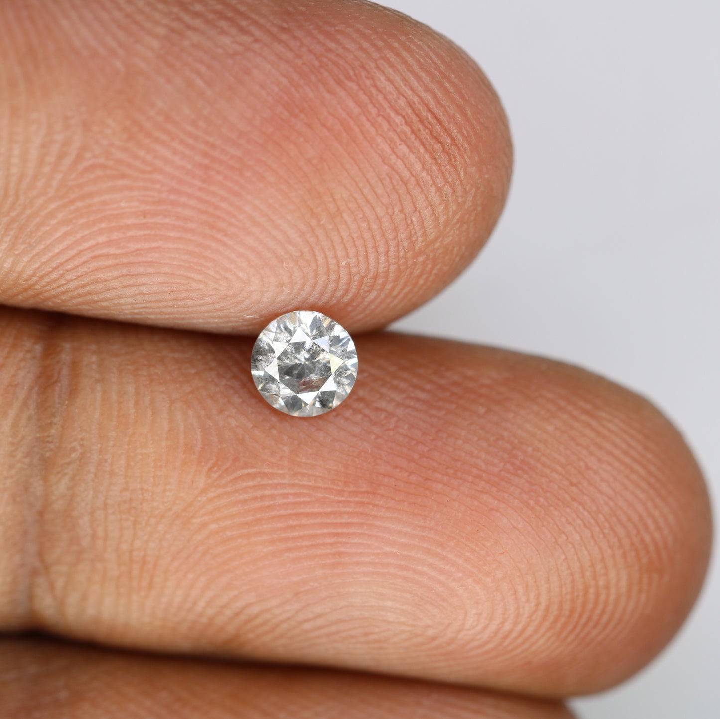 0.41 CT Salt and Pepper Round Brilliant Cut Loose Diamond for Engagement Ring and Fine Jewelry - JayKrishna Diamond