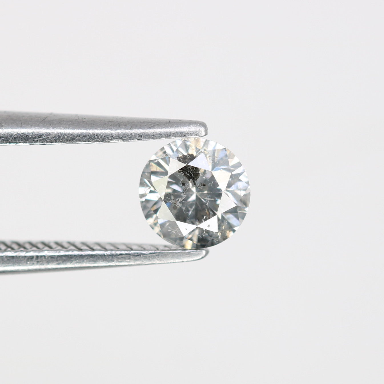 0.39 CT Salt and Pepper Round Brilliant Cut 4.60 x 2.80 MM Diamond for Custom Engagement Rings, Unique Fine Jewelry & Ethical Bridal Jewelry - JayKrishna Diamond