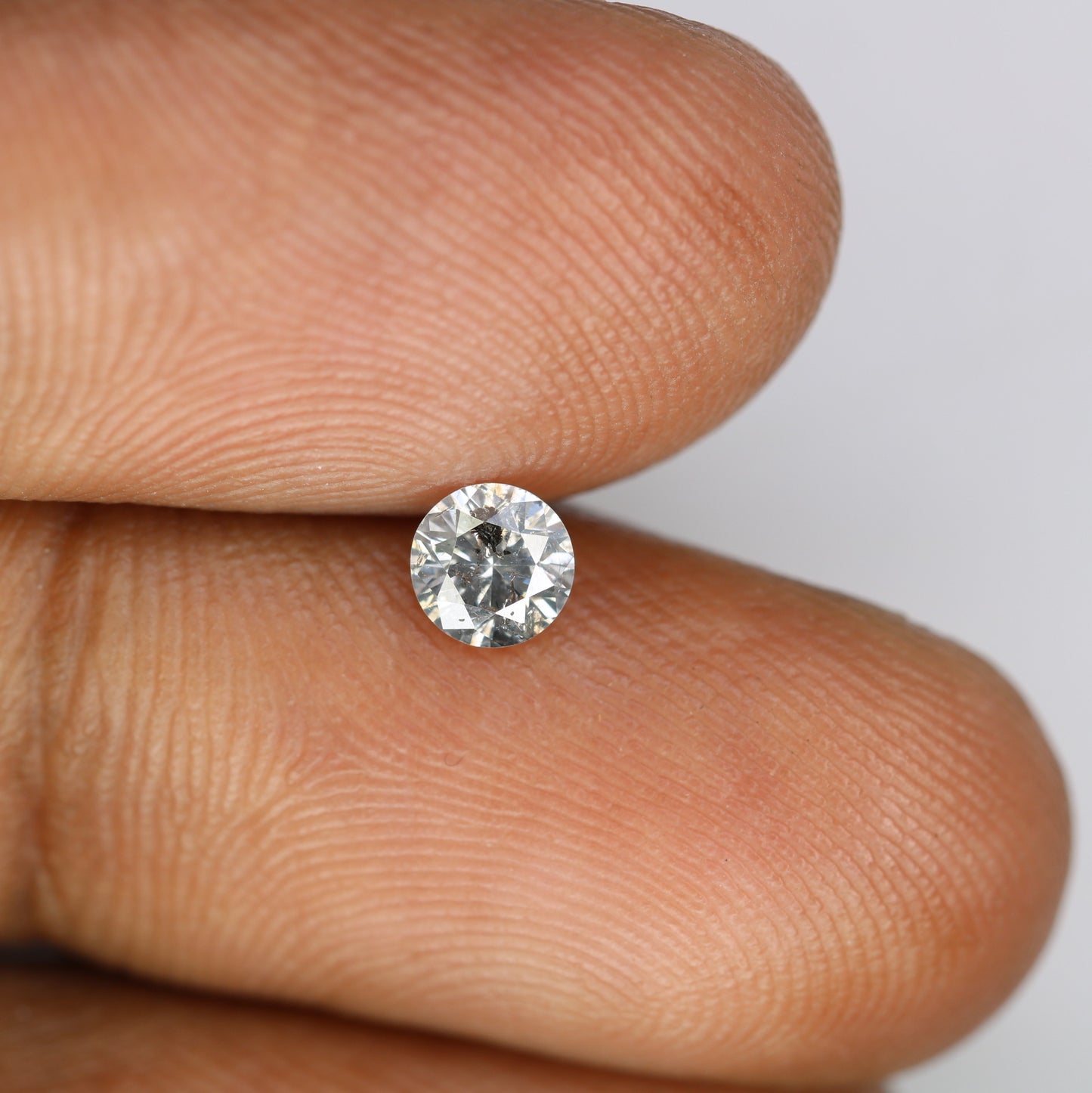 0.39 CT Salt and Pepper Round Brilliant Cut 4.60 x 2.80 MM Diamond for Custom Engagement Rings, Unique Fine Jewelry & Ethical Bridal Jewelry - JayKrishna Diamond