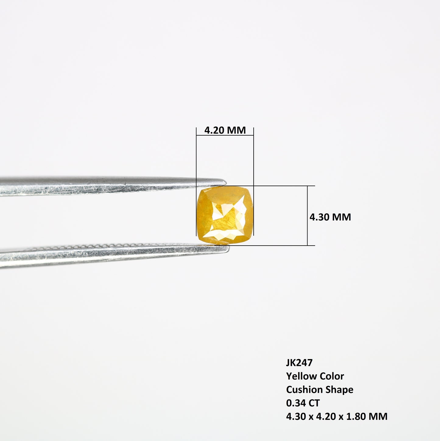 Dazzling 0.34 CT Yellow Cushion Cut Diamond | Perfect for Wedding Rings | Natural Gemstone | Yellow Diamond | Cushion Cut - JayKrishna Diamond