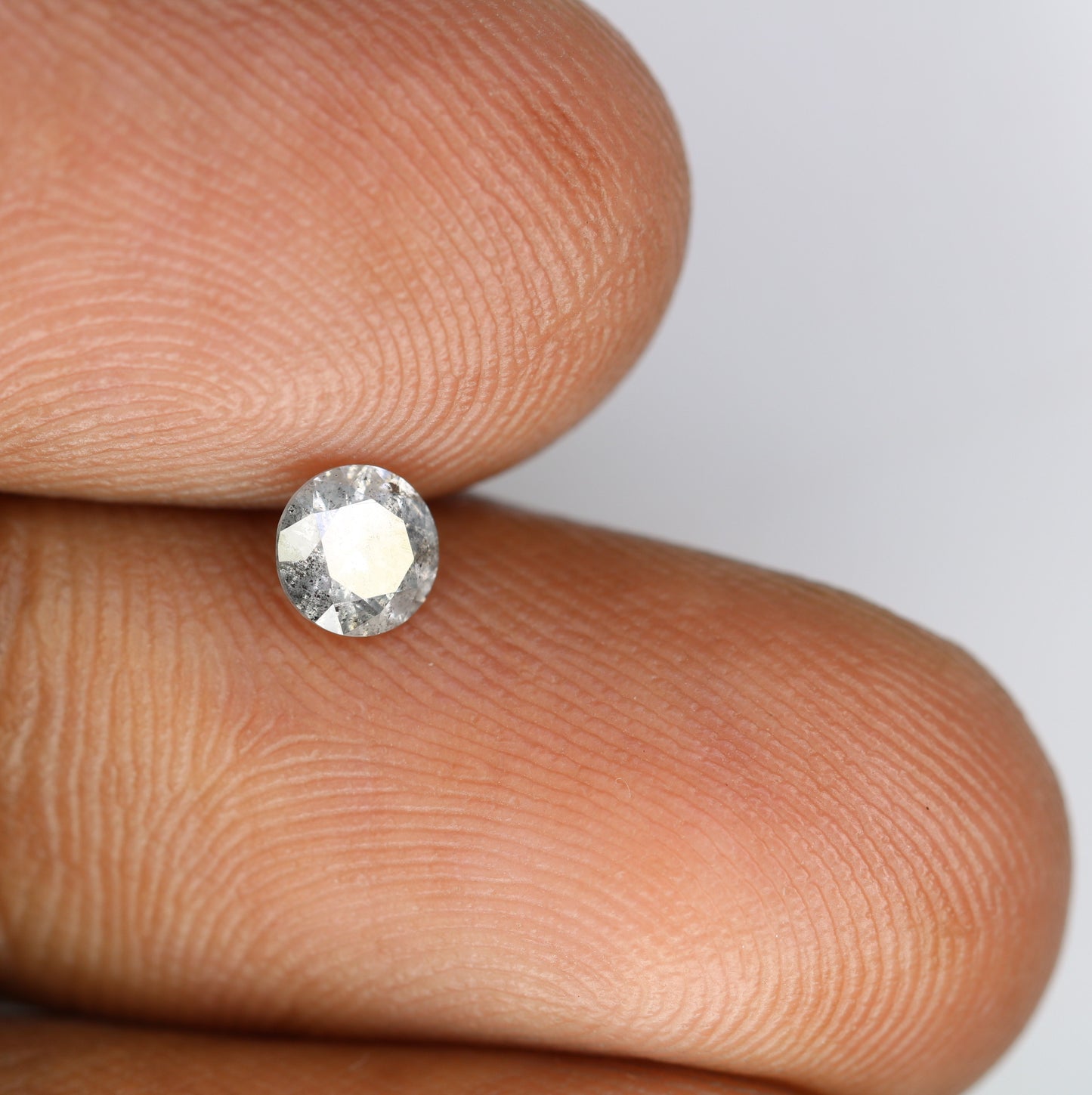 0.40 CT Round Brilliant Cut Salt And Pepper 4.60 x 2.80 MM Diamond For Engagement Ring - JayKrishna Diamond