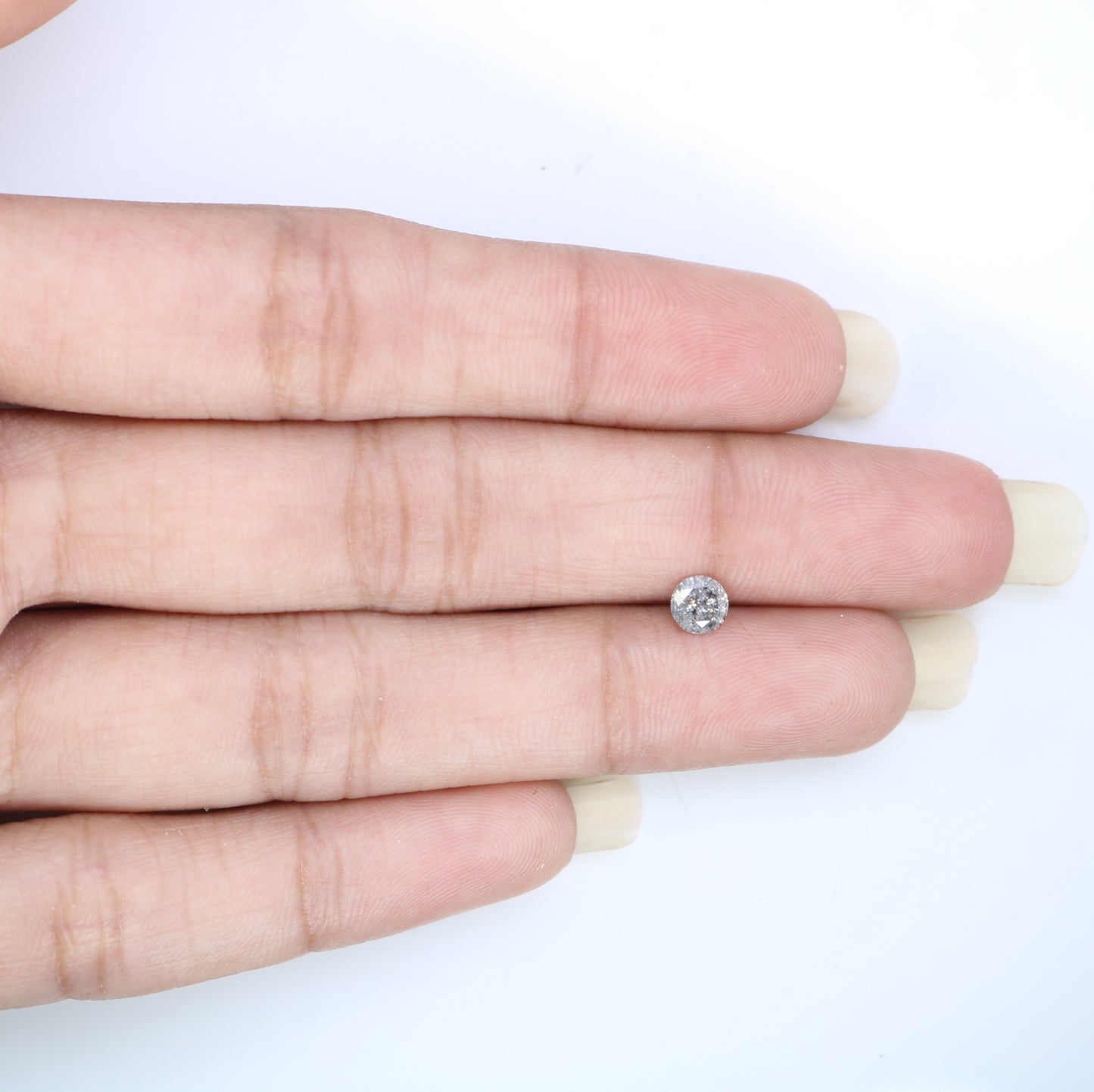 0.37 CT Round Brilliant Cut Salt and Pepper Diamond 4.50 x 2.80 MM | Natural Gemstone for Custom Engagement Rings, Unique Ethical Jewelry & Artisan Fine Jewelry - JayKrishna Diamond