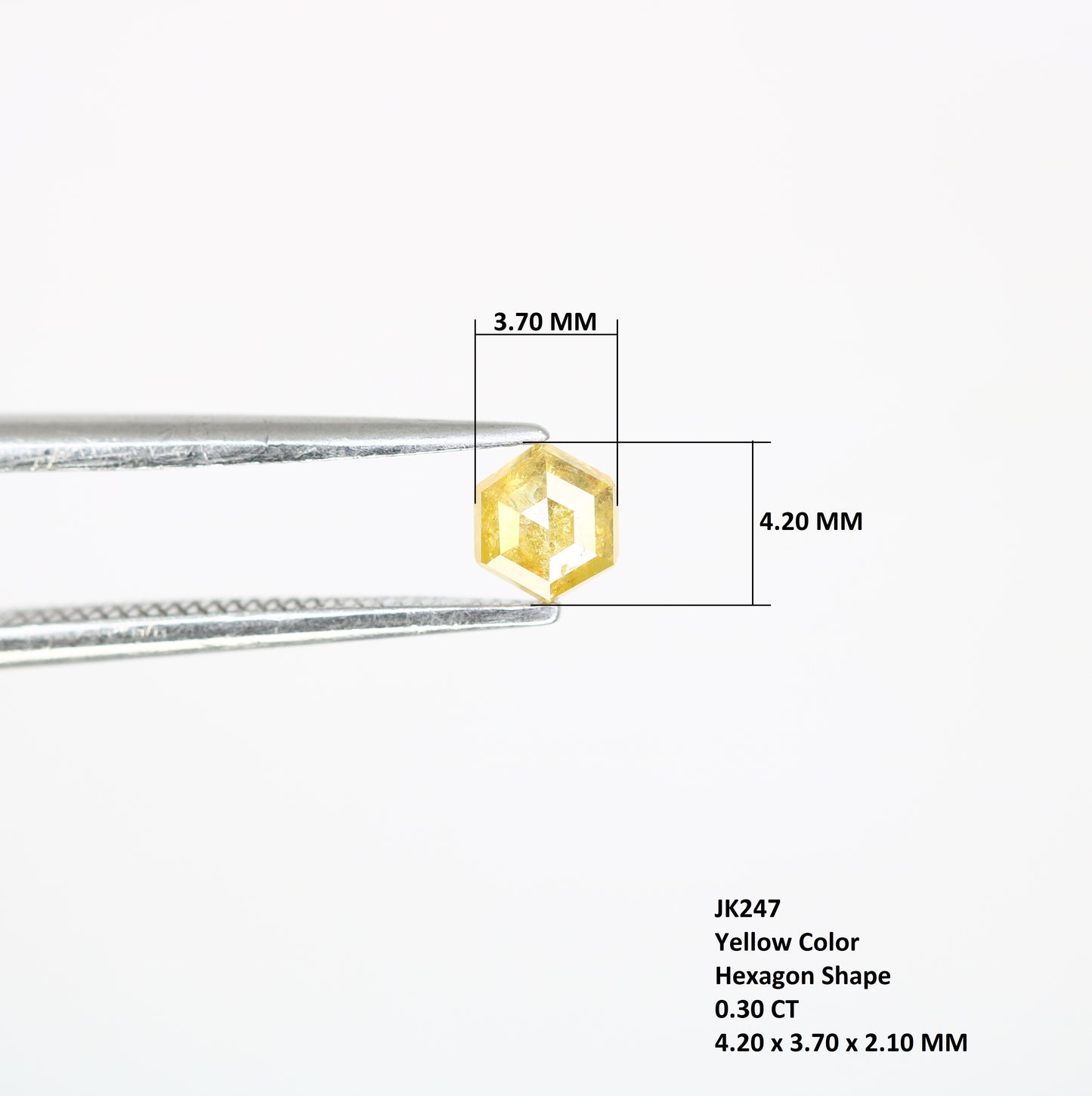 0.30 Carat Natural Yellow Loose Hexagon Shape Rustic 4.20 MM Diamond – Ideal for Wedding Rings | Unique Rustic Yellow Hexagon Diamond - JayKrishna Diamond