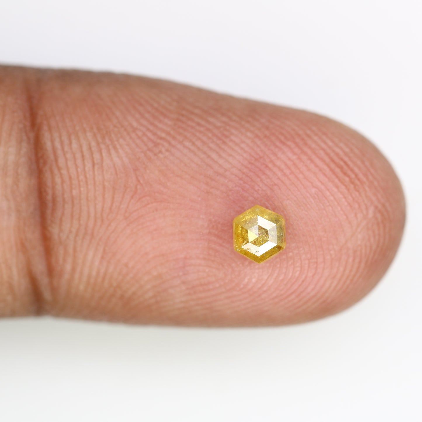 0.30 Carat Natural Yellow Loose Hexagon Shape Rustic 4.20 MM Diamond – Ideal for Wedding Rings | Unique Rustic Yellow Hexagon Diamond - JayKrishna Diamond