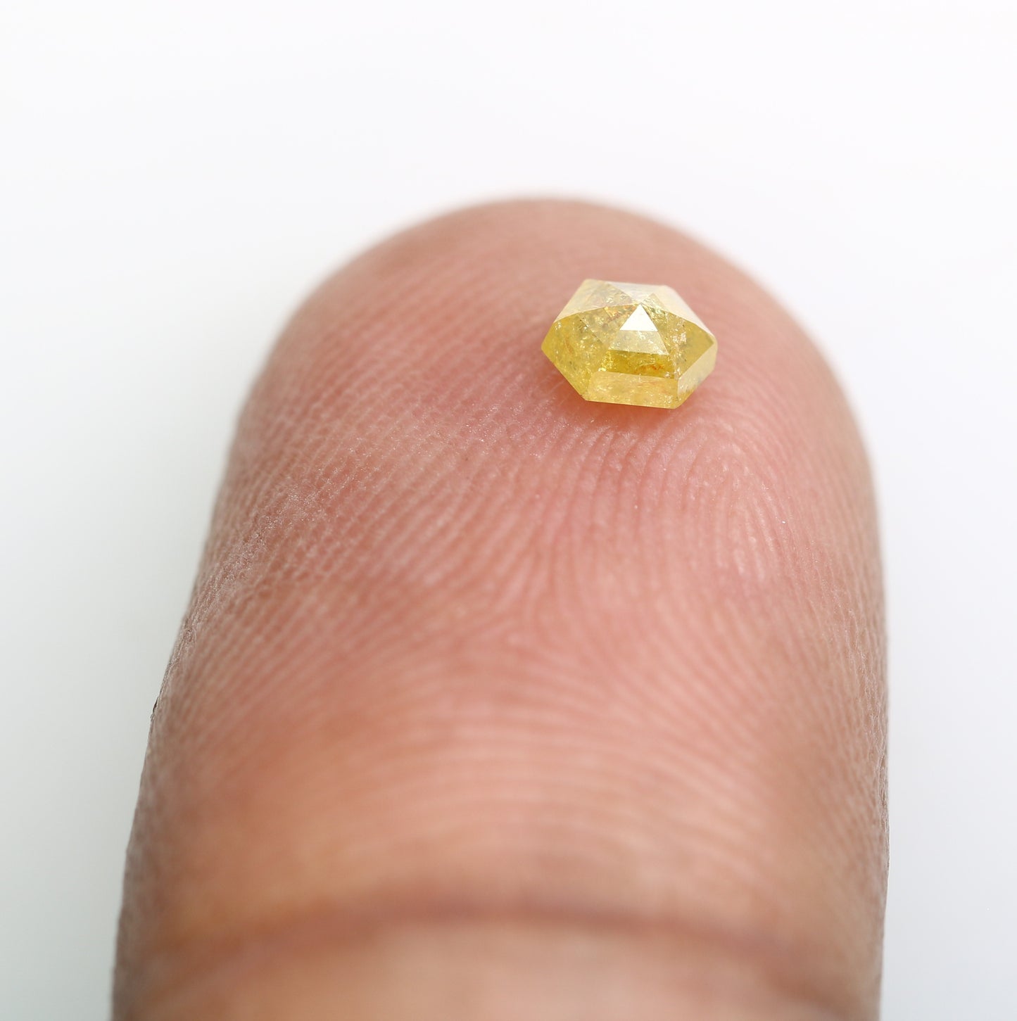 0.30 Carat Natural Yellow Loose Hexagon Shape Rustic 4.20 MM Diamond – Ideal for Wedding Rings | Unique Rustic Yellow Hexagon Diamond - JayKrishna Diamond