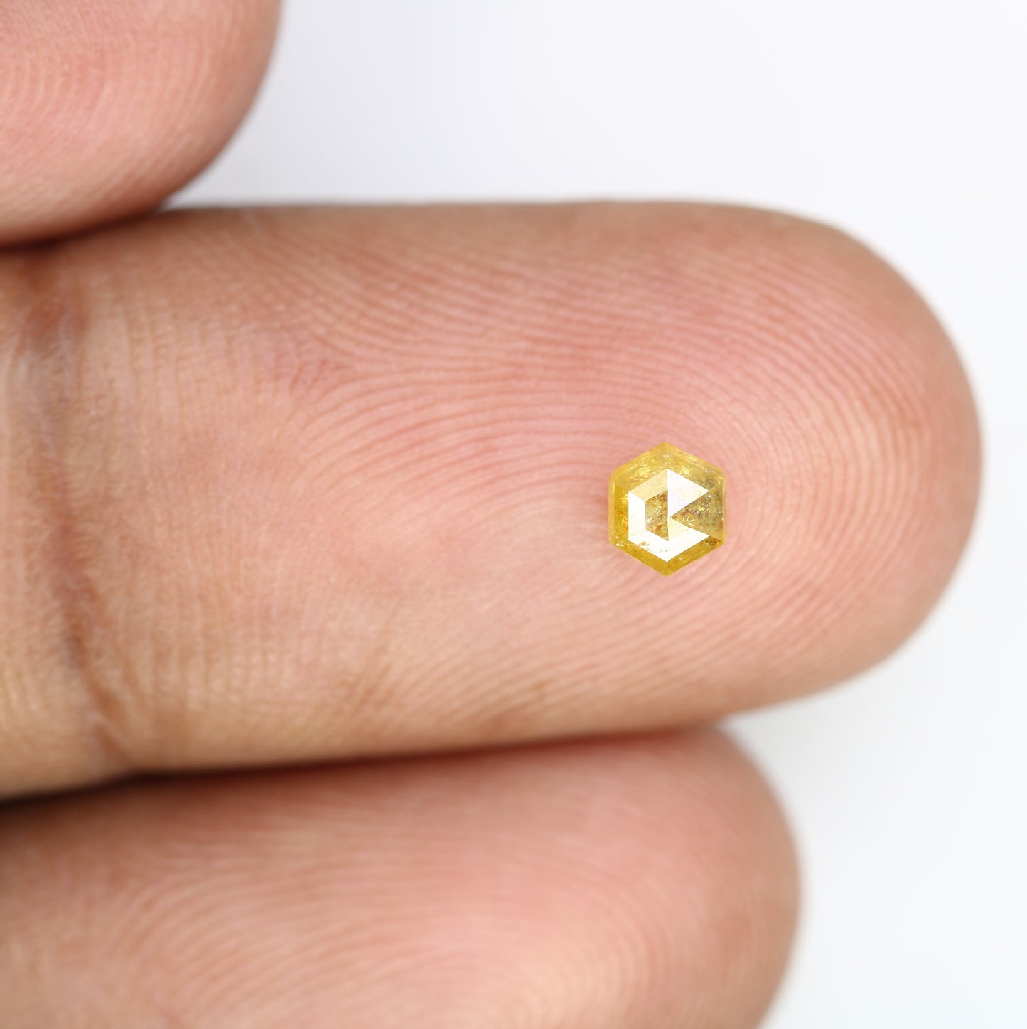 0.30 Carat Natural Yellow Loose Hexagon Shape Rustic 4.20 MM Diamond – Ideal for Wedding Rings | Unique Rustic Yellow Hexagon Diamond - JayKrishna Diamond