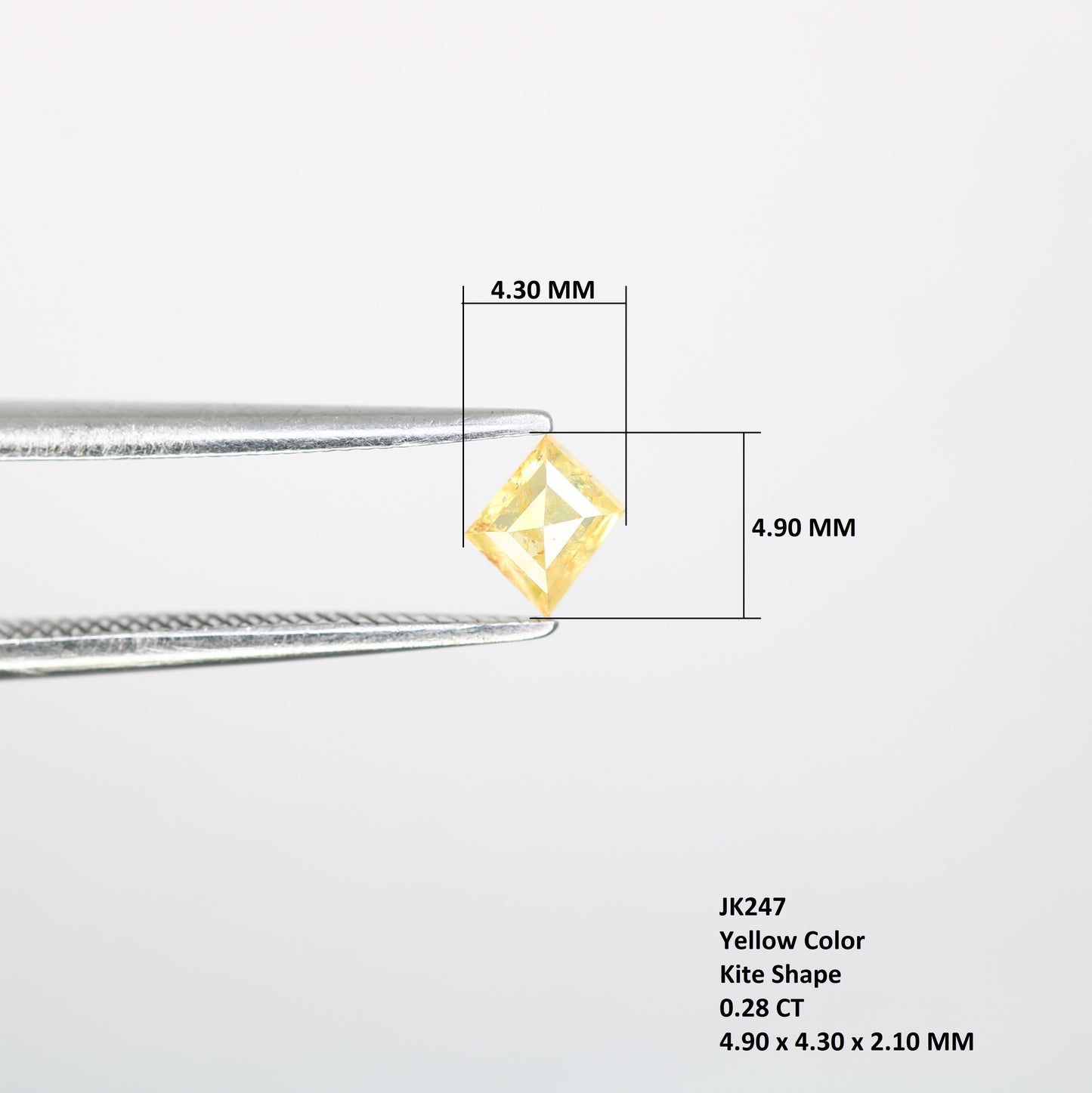 0.28 CT 4.90 MM Kite Shape Natural Fancy Yellow Diamond – Ideal for Designer Rings | Stunning Fancy Yellow Kite Diamond - JayKrishna Diamond