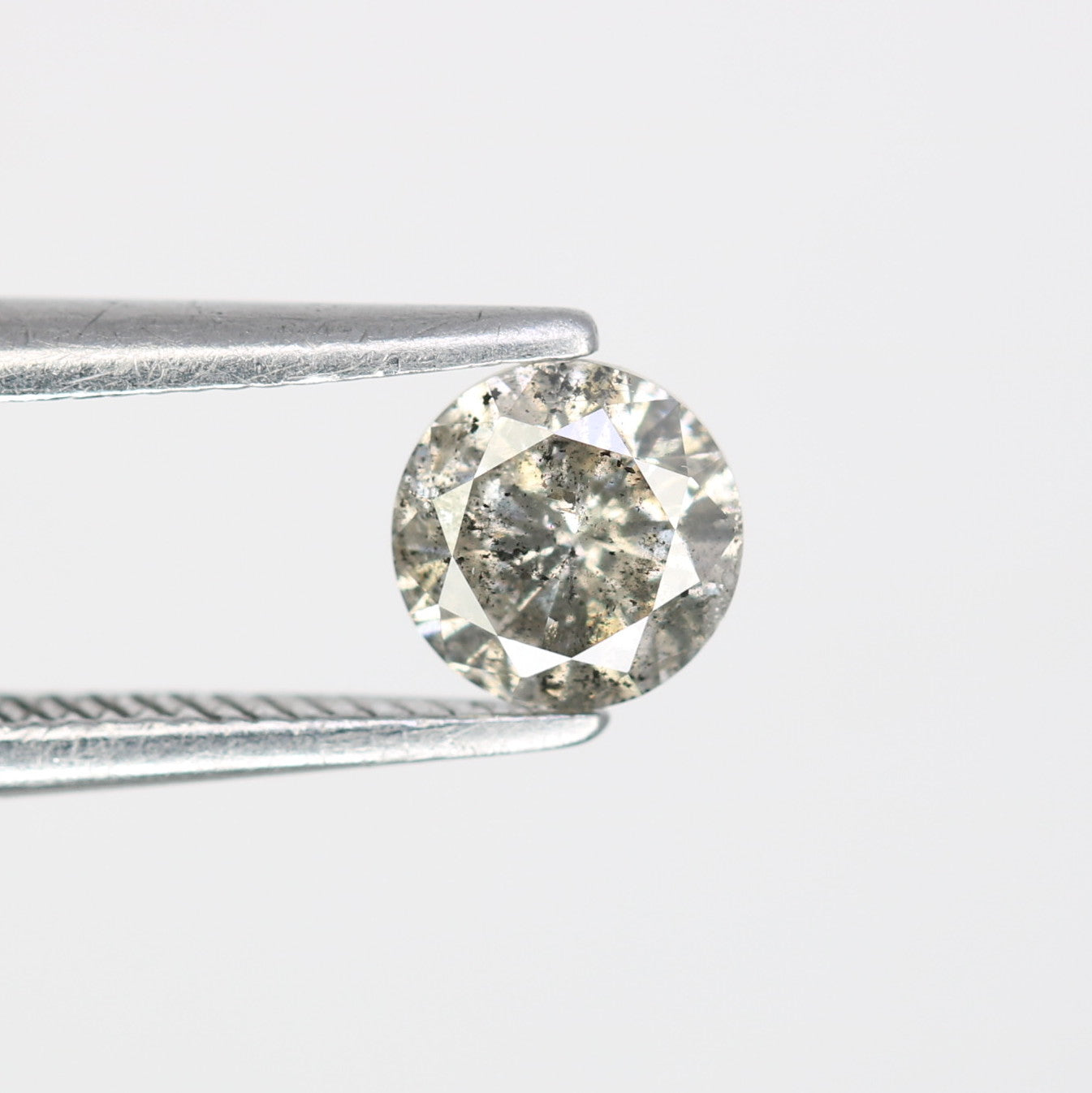 0.43 CT Round Brilliant Cut Loose Natural Salt and Pepper 4.70 x 2.90 MM Diamond for Engagement Ring and Artisan Jewelry Creation - JayKrishna Diamond