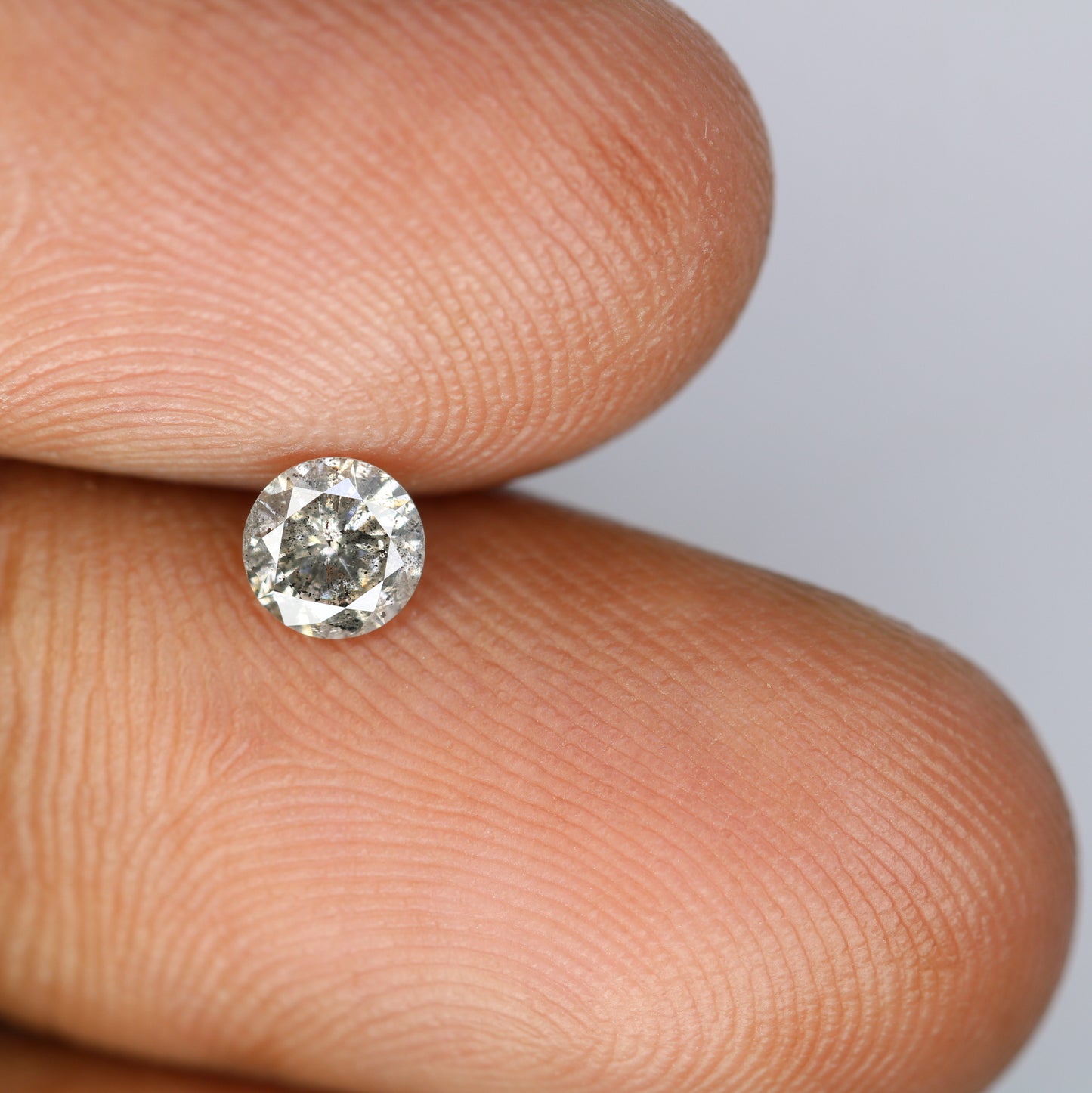 0.43 CT Round Brilliant Cut Loose Natural Salt and Pepper 4.70 x 2.90 MM Diamond for Engagement Ring and Artisan Jewelry Creation - JayKrishna Diamond