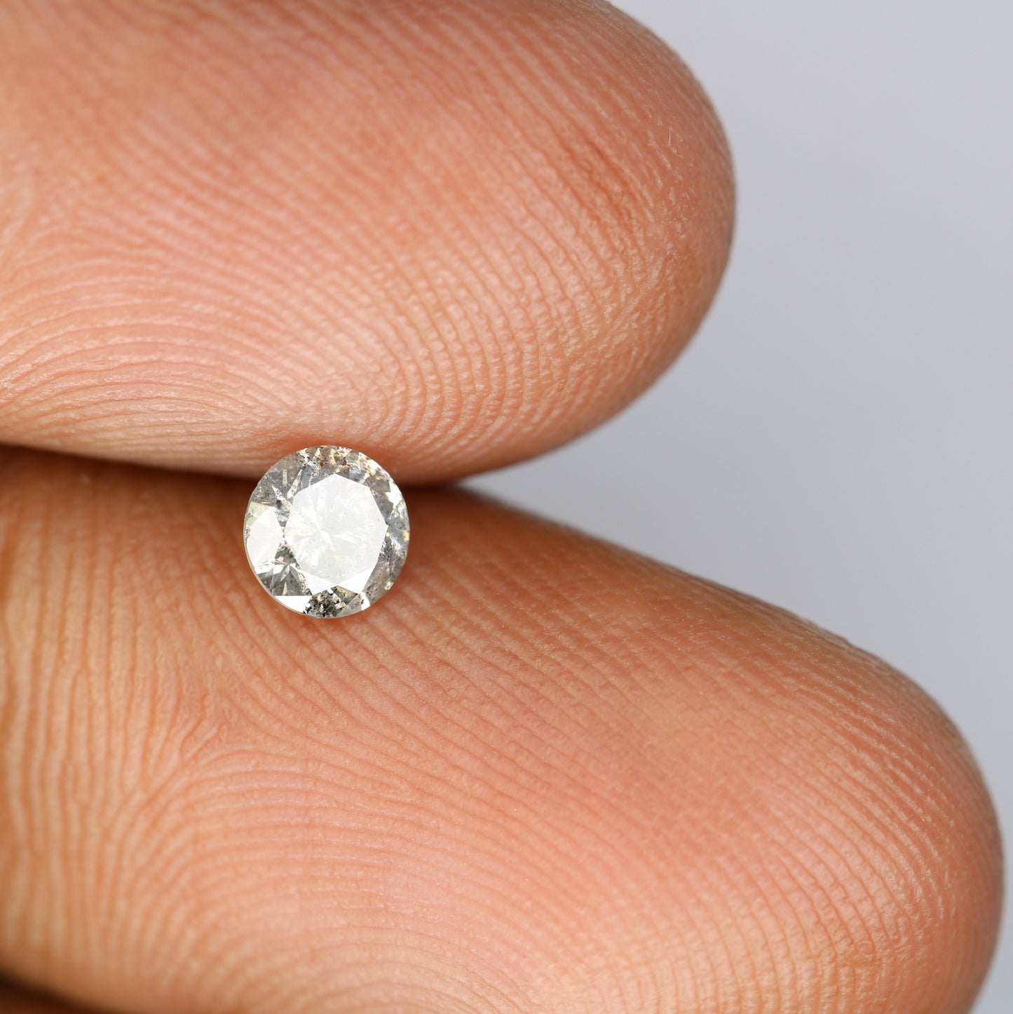 0.43 CT Round Brilliant Cut Loose Natural Salt and Pepper 4.70 x 2.90 MM Diamond for Engagement Ring and Artisan Jewelry Creation - JayKrishna Diamond