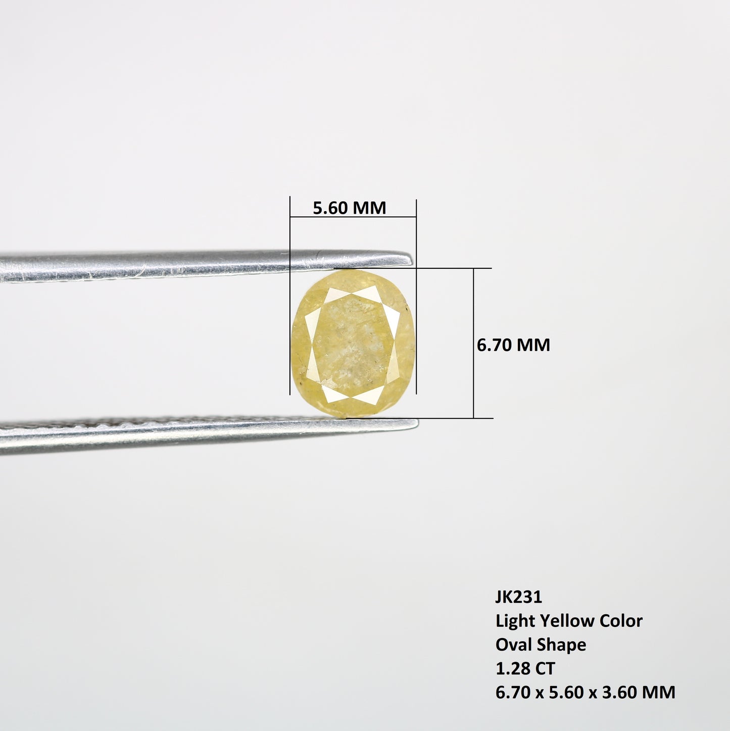 1.28 CT Light Yellow Oval Shape Loose Diamond For Engagement Ring - JayKrishna Diamond