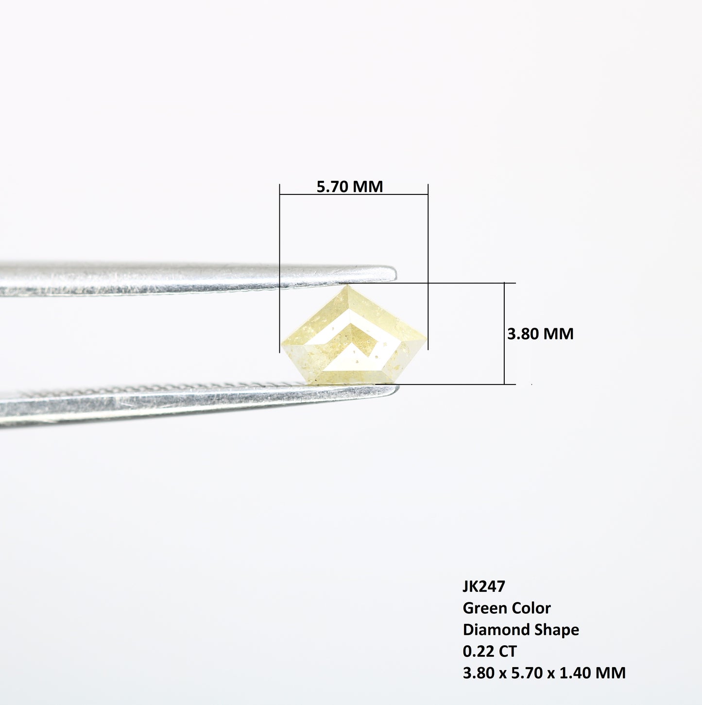 0.22 CT Loose Rustic Fancy Green Diamond – 3.80 MM, Ideal for Wedding Rings - JayKrishna Diamond