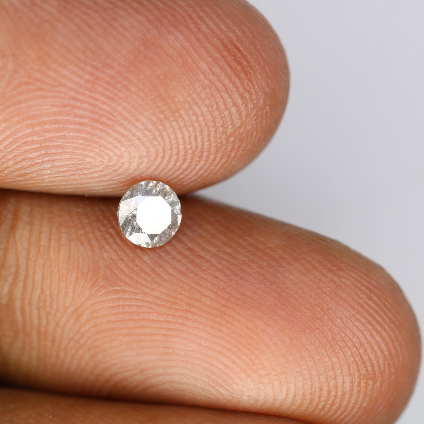 0.40 CT Salt And Pepper 4.60 x 2.90 MM Round Brilliant Cut Loose Diamond For Engagement Ring - JayKrishna Diamond
