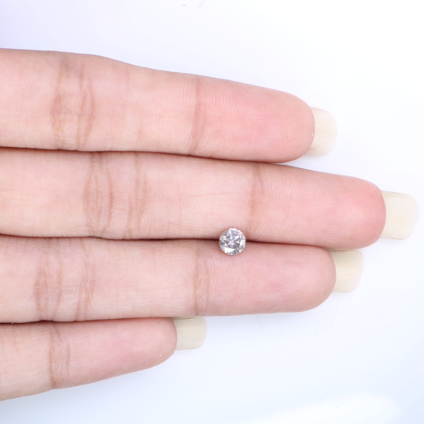 0.40 CT Salt And Pepper 4.60 x 2.90 MM Round Brilliant Cut Loose Diamond For Engagement Ring - JayKrishna Diamond