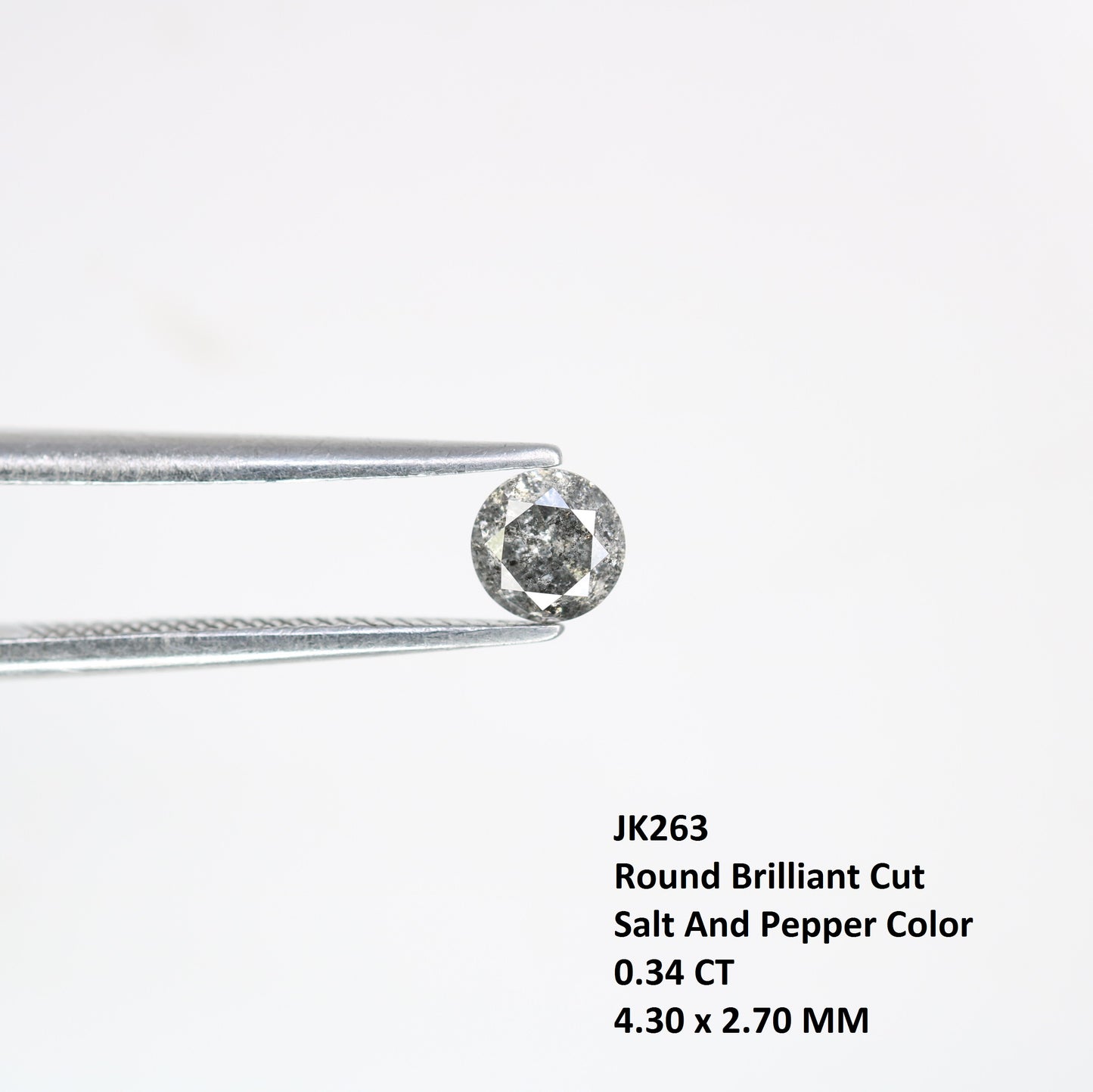 Unique 0.34 CT Round Brilliant Cut Salt & Pepper Diamond | Perfect for Engagement Rings - JayKrishna Diamond