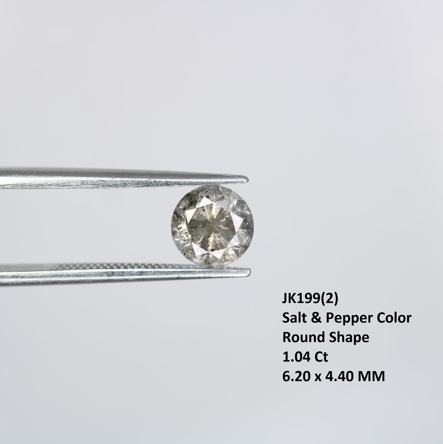 1.04 Carat Loose Salt And Pepper Round Brilliant Cut Diamond - JayKrishna Diamond