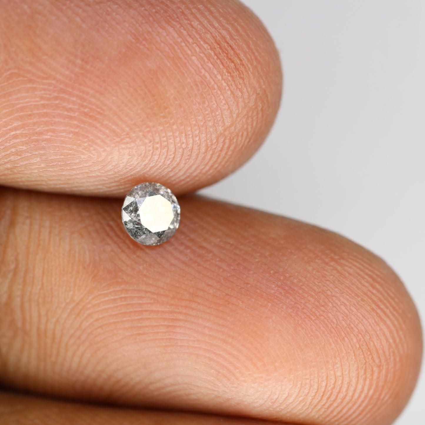 Unique 0.34 CT Round Brilliant Cut Salt & Pepper Diamond | Perfect for Engagement Rings - JayKrishna Diamond