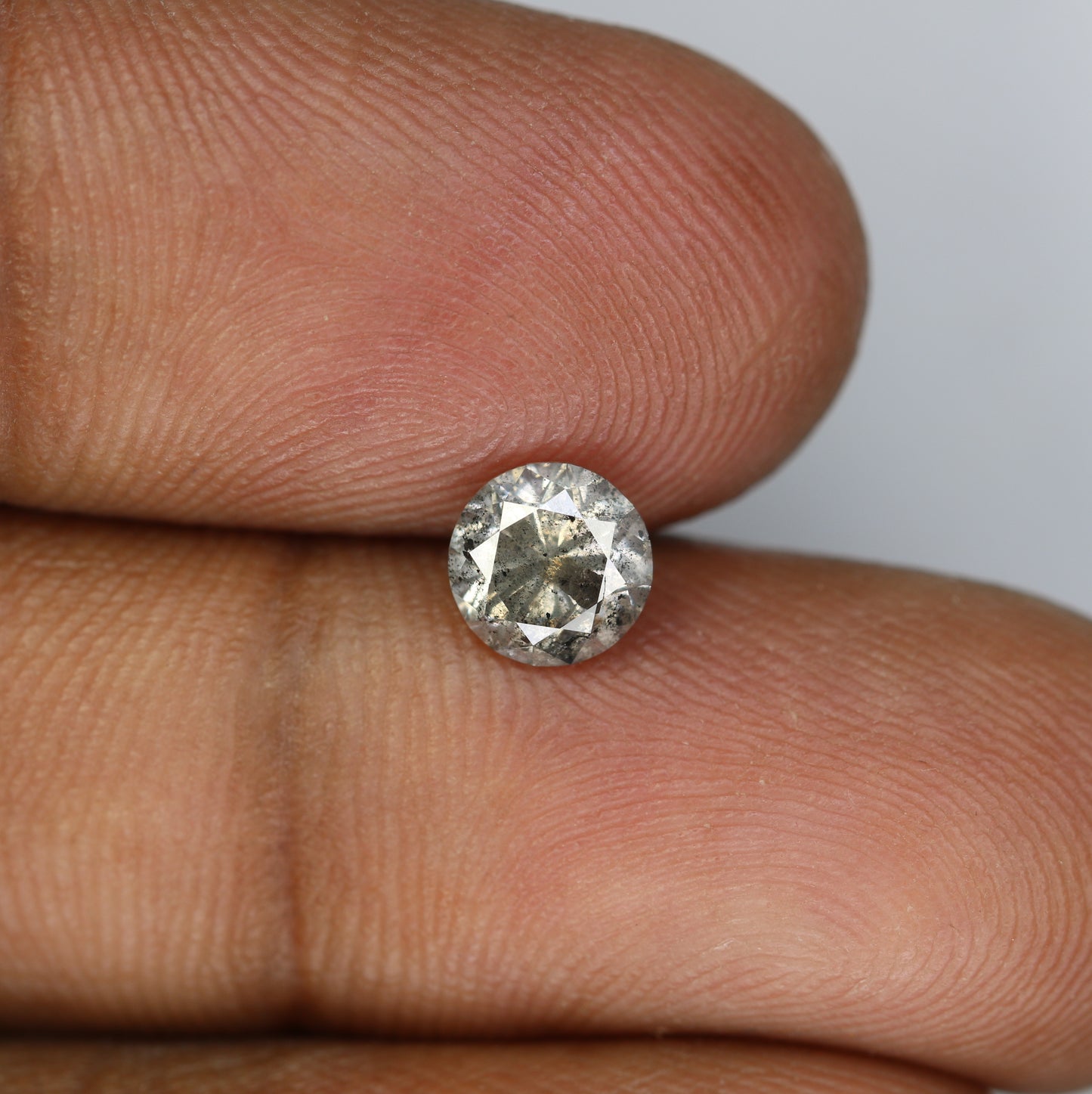 1.04 Carat Loose Salt And Pepper Round Brilliant Cut Diamond - JayKrishna Diamond