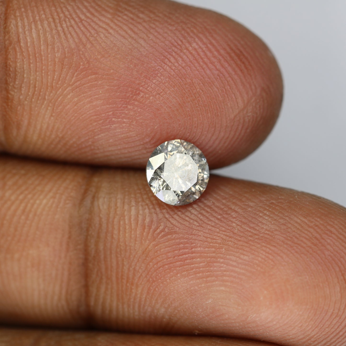 1.04 Carat Loose Salt And Pepper Round Brilliant Cut Diamond - JayKrishna Diamond