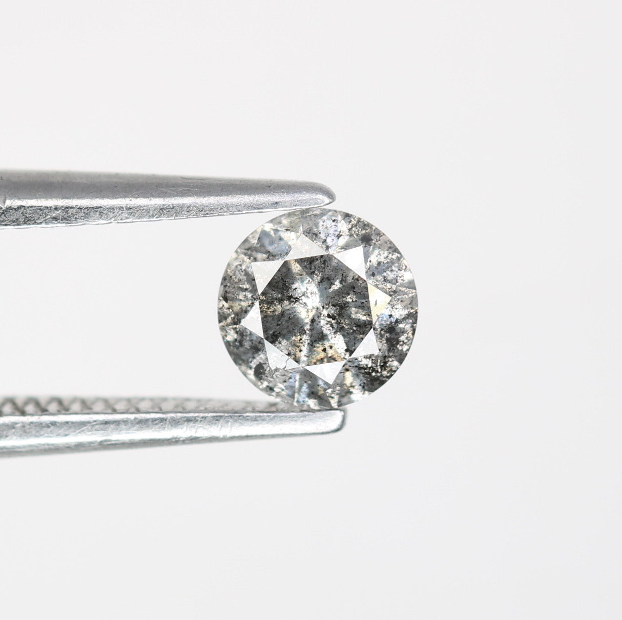 Unique 0.35 CT Salt & Pepper Round Brilliant Cut Diamond | Ethical Engagement Ring | 4.50 x 2.80 MM - JayKrishna Diamond