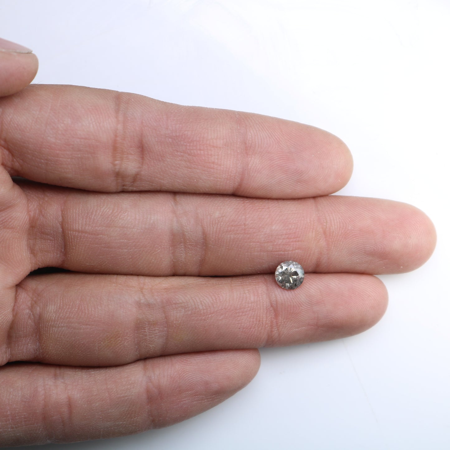 1.04 Carat Loose Salt And Pepper Round Brilliant Cut Diamond - JayKrishna Diamond