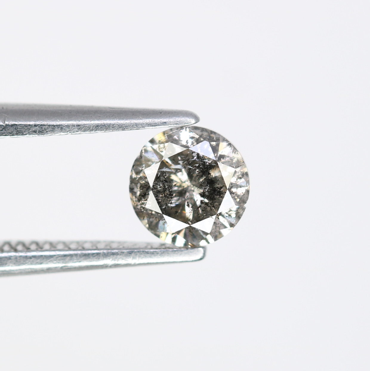 Unique 0.41 CT Salt & Pepper Round Brilliant Cut Diamond | Perfect for Engagement Rings | 4.60 x 3.00 MM - JayKrishna Diamond