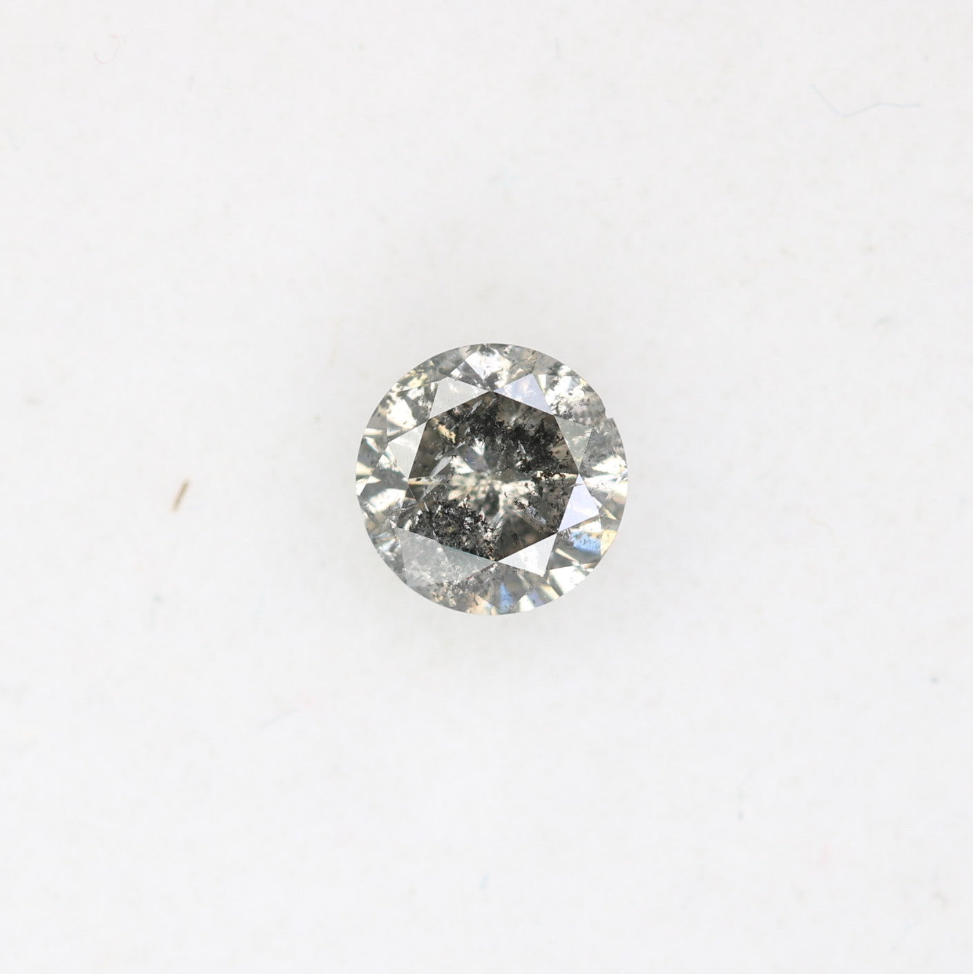 Unique 0.41 CT Salt & Pepper Round Brilliant Cut Diamond | Perfect for Engagement Rings | 4.60 x 3.00 MM - JayKrishna Diamond