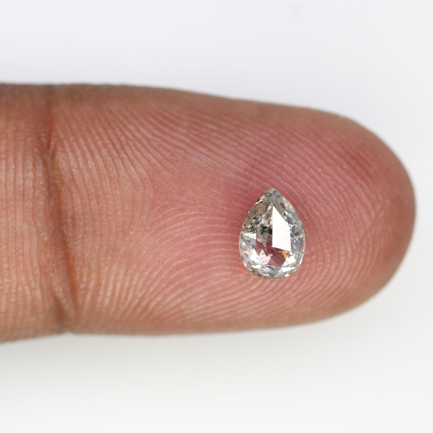 0.73 CT Salt And Pepper Pear Shape Diamond For Engagement Ring - JayKrishna Diamond
