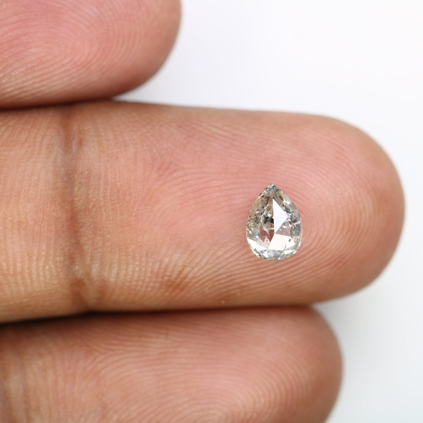 0.73 CT Salt And Pepper Pear Shape Diamond For Engagement Ring - JayKrishna Diamond