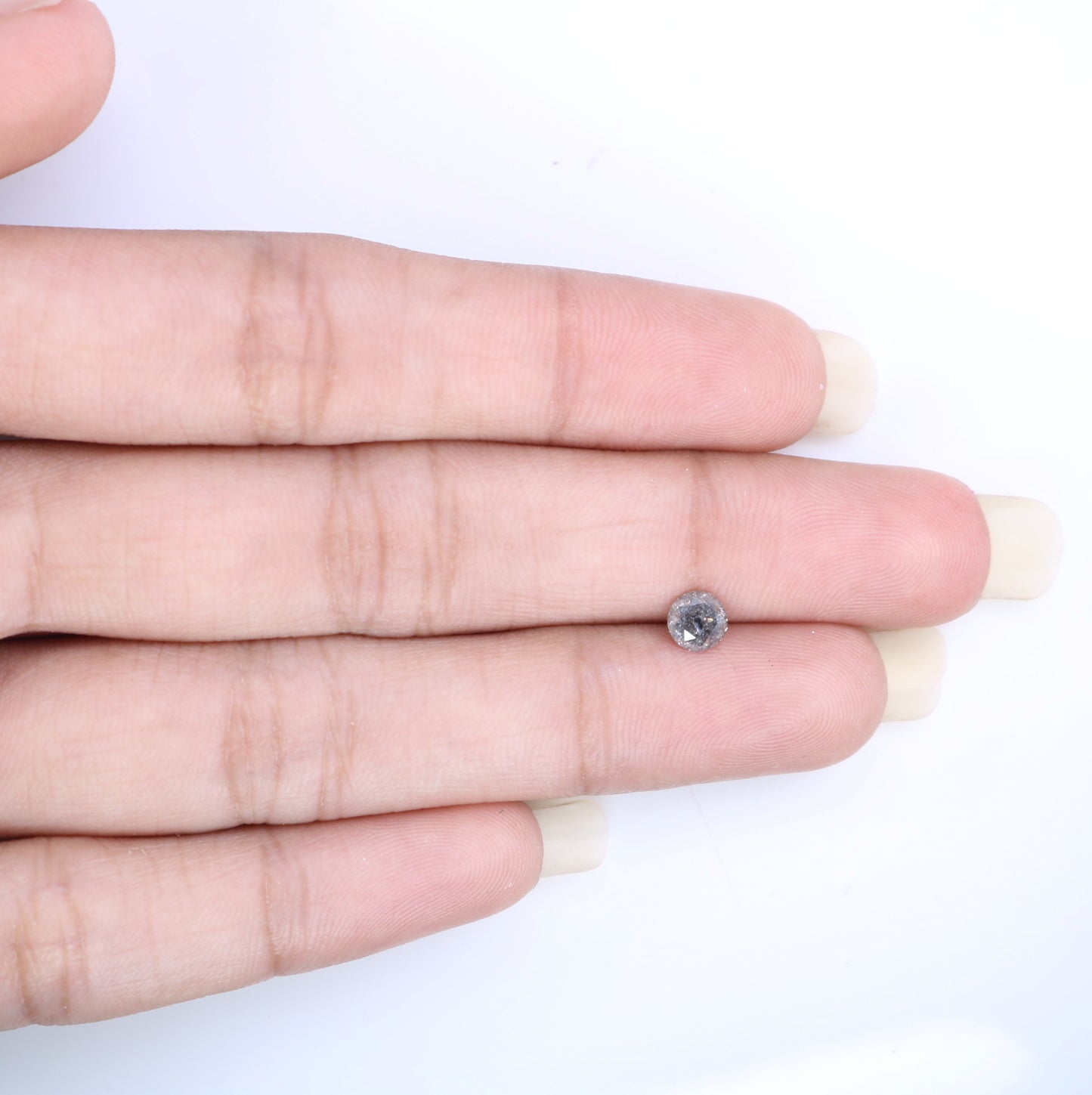 0.49 CT 4.70 MM Salt And Pepper Natural Round Brilliant Cut Diamond For Engagement Ring - JayKrishna Diamond