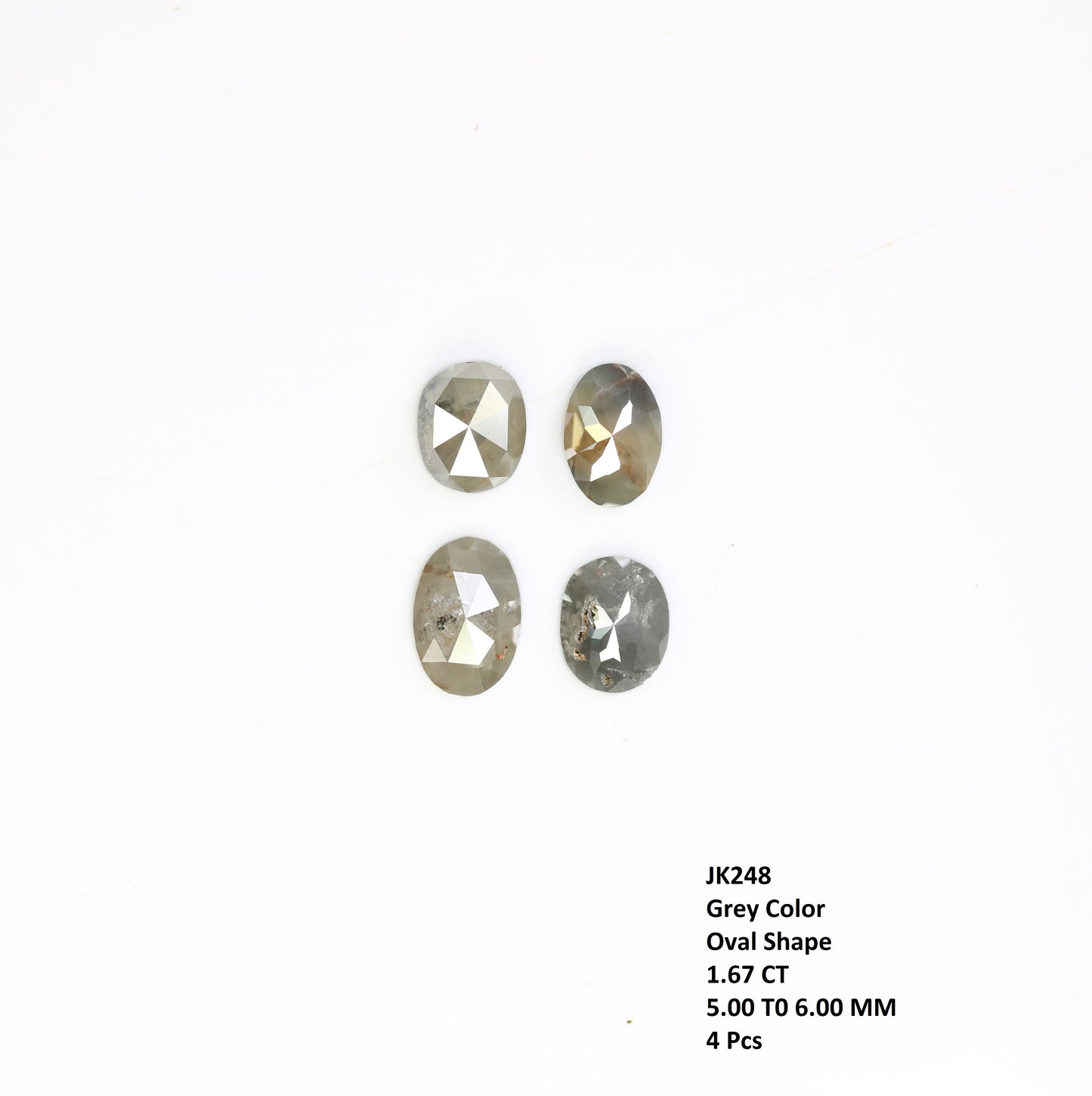 1.67 CT Loose Grey Oval Cut 5.00 MM Natural Diamond For Designer Jewelry - JayKrishna Diamond