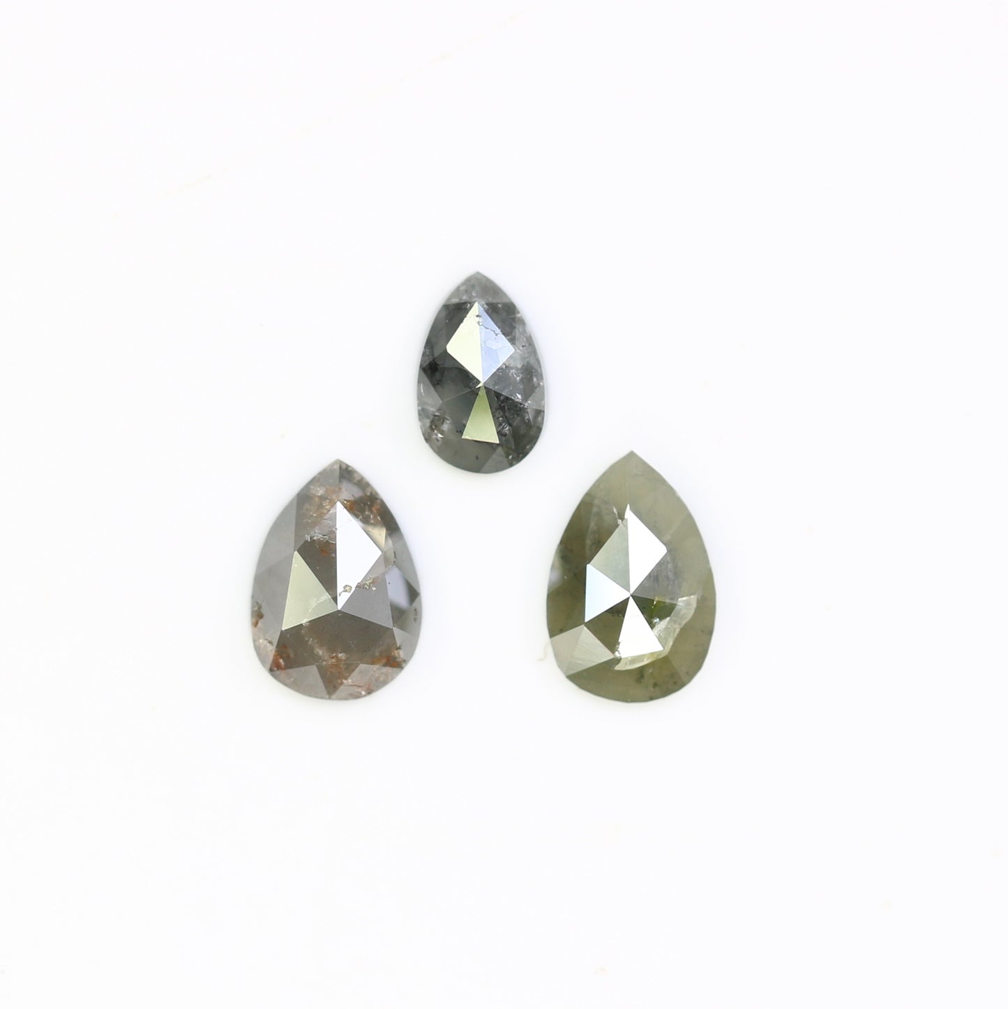 1.12 CT Pear Shaped Natural Grey Color 6.00 MM Fancy Diamond For Designer Ring - JayKrishna Diamond