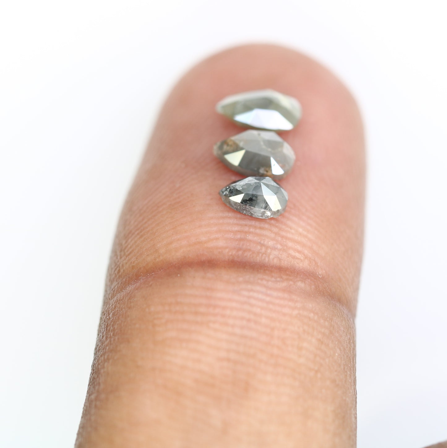 1.12 CT Pear Shaped Natural Grey Color 6.00 MM Fancy Diamond For Designer Ring - JayKrishna Diamond
