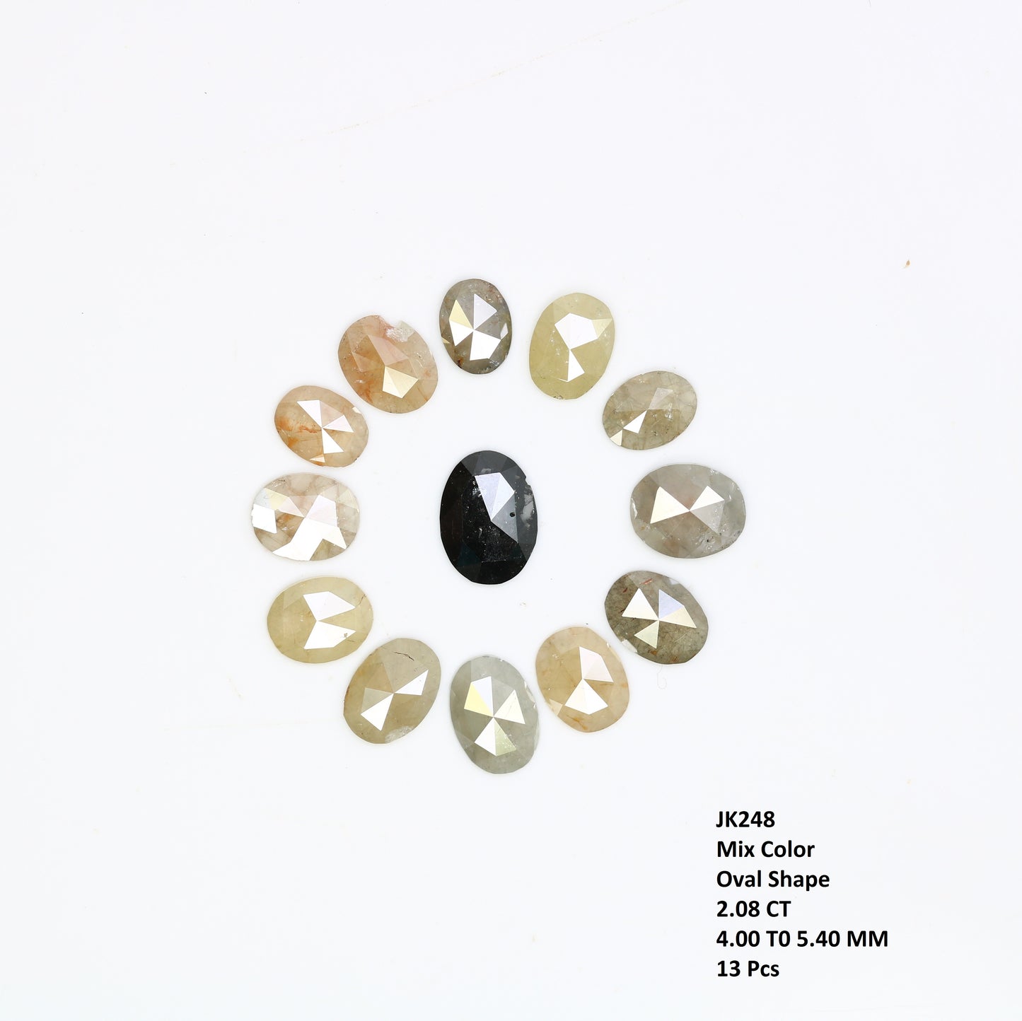 2.08 CT Loose Multi Color Oval Cut Natural 4.00 MM Diamond For Engagement Ring - JayKrishna Diamond