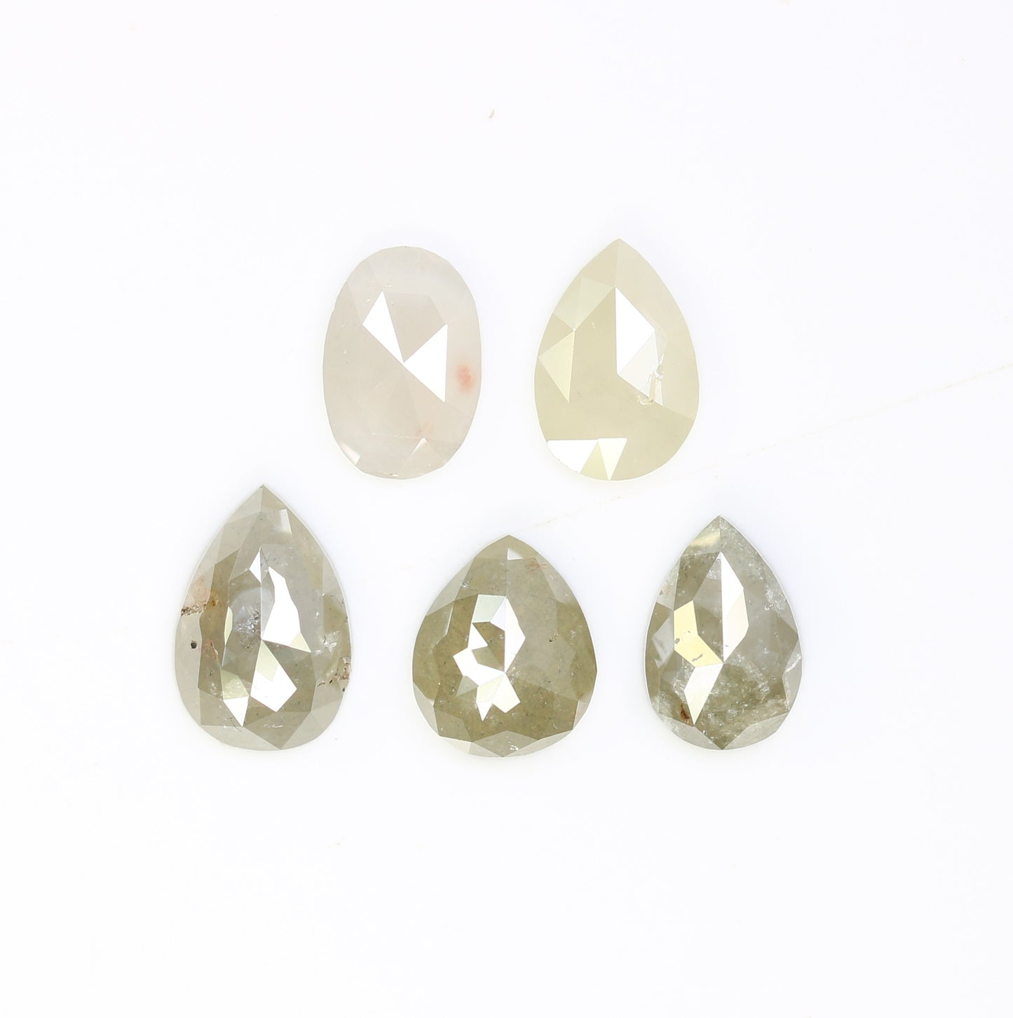 2.39 CT 5.70 MM Natural Grey Color Fancy Oval And Pear Shape Loose Diamond For Designer Jewelry - JayKrishna Diamond