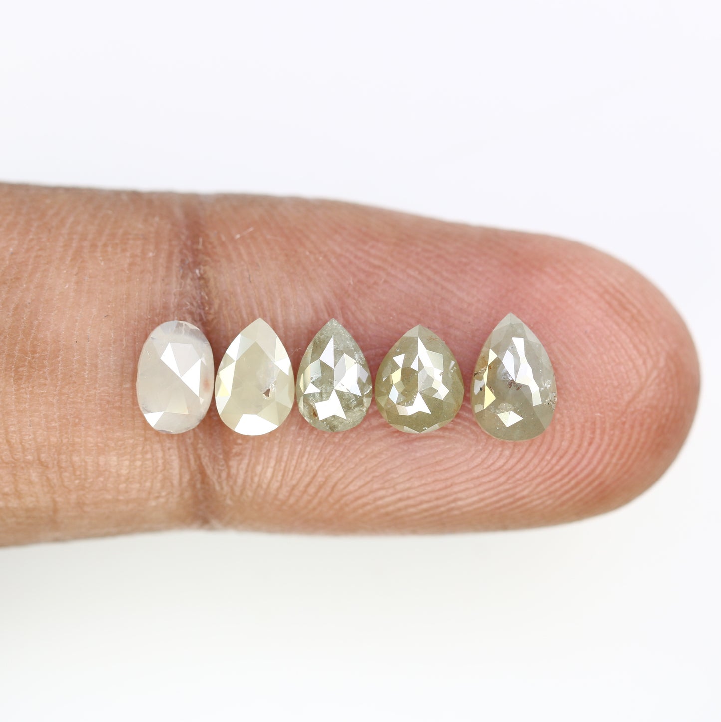 2.39 CT 5.70 MM Natural Grey Color Fancy Oval And Pear Shape Loose Diamond For Designer Jewelry - JayKrishna Diamond