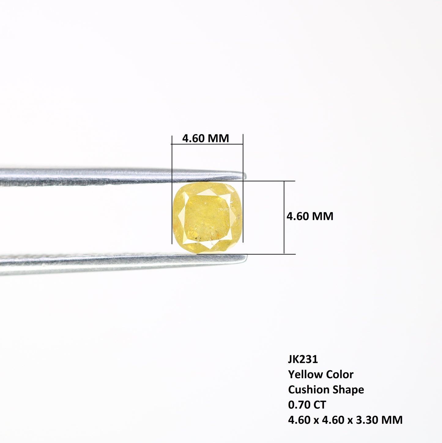 0.70 CT Cushion Shape Yellow Loose Diamond For Engagement Ring - JayKrishna Diamond